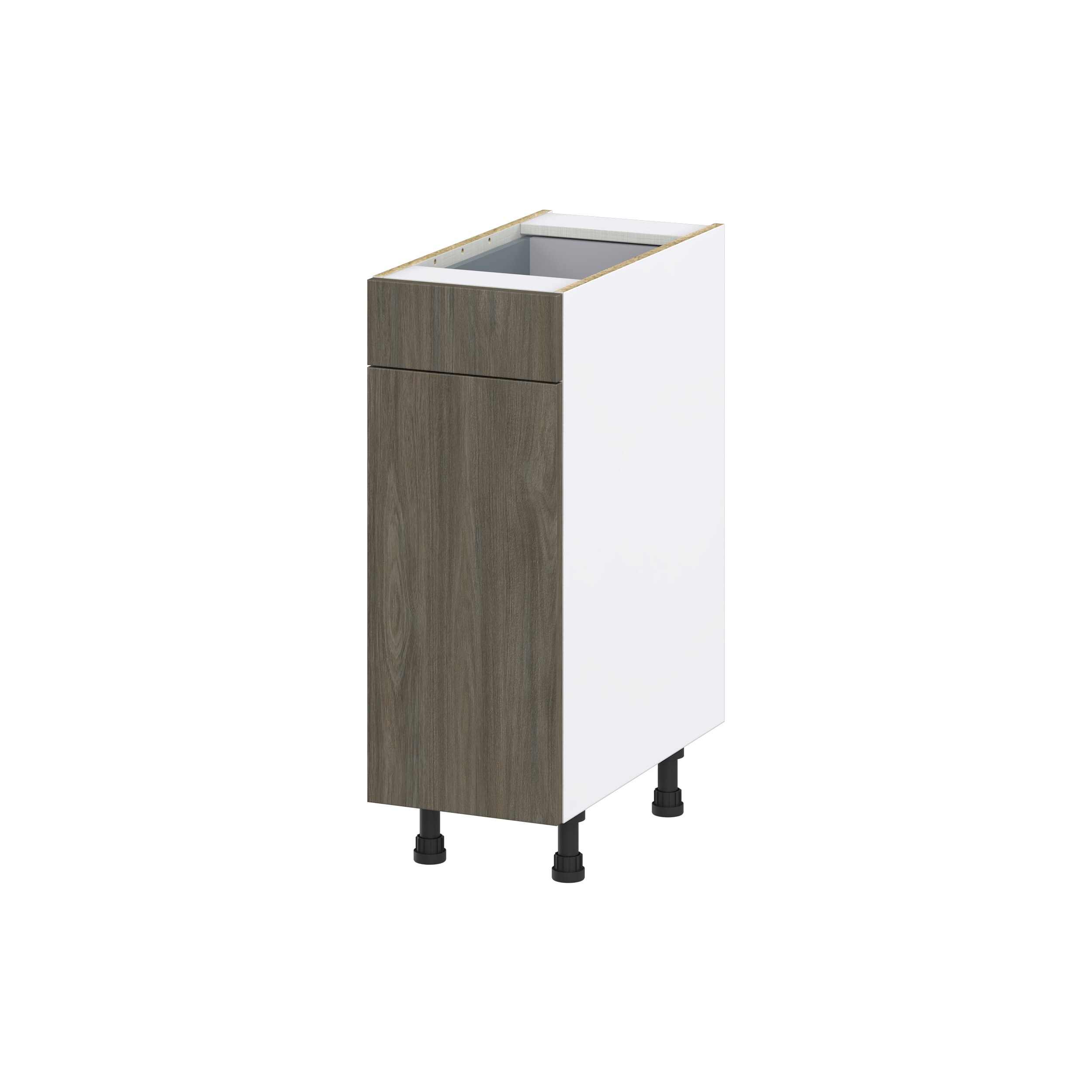 Hugo&Borg DSB12(L/R)-SA Savane 12-in W x 34.5-in H x 24-in D Textmel Base Fully assembled Cabinet (Flat Panel Slab)