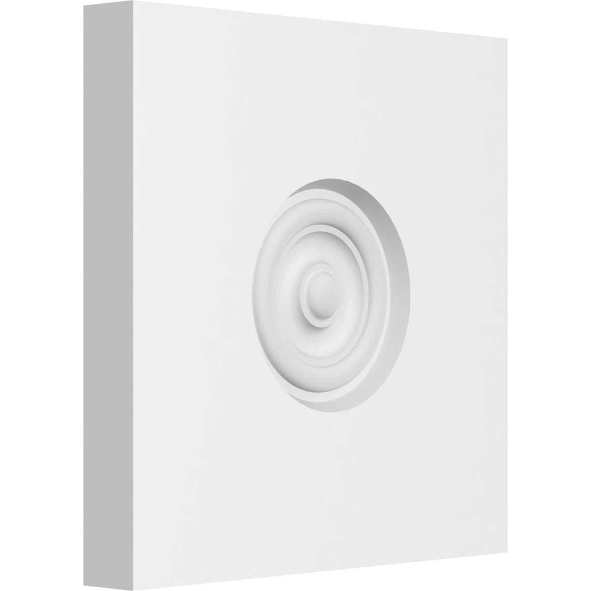 Ekena Millwork ROSP080X080X100SDG02 Standard Sedgwick Bullseye with Square Edge Bullseye 8-in x 8-in Square Unfinished PVC Rosette