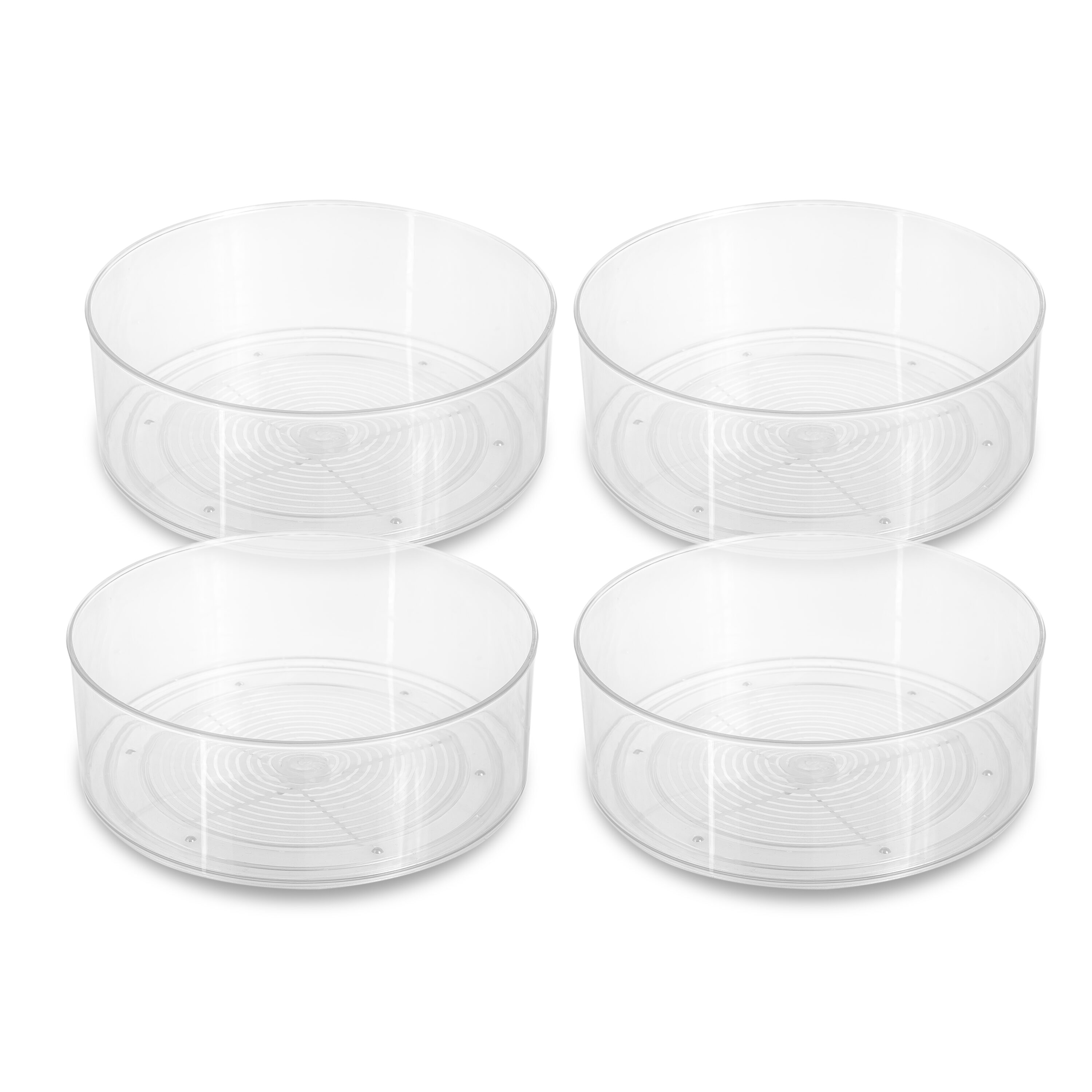 Smart Design 8003591AS4 Clear Polypropylene Full circle Cabinet Lazy Susan