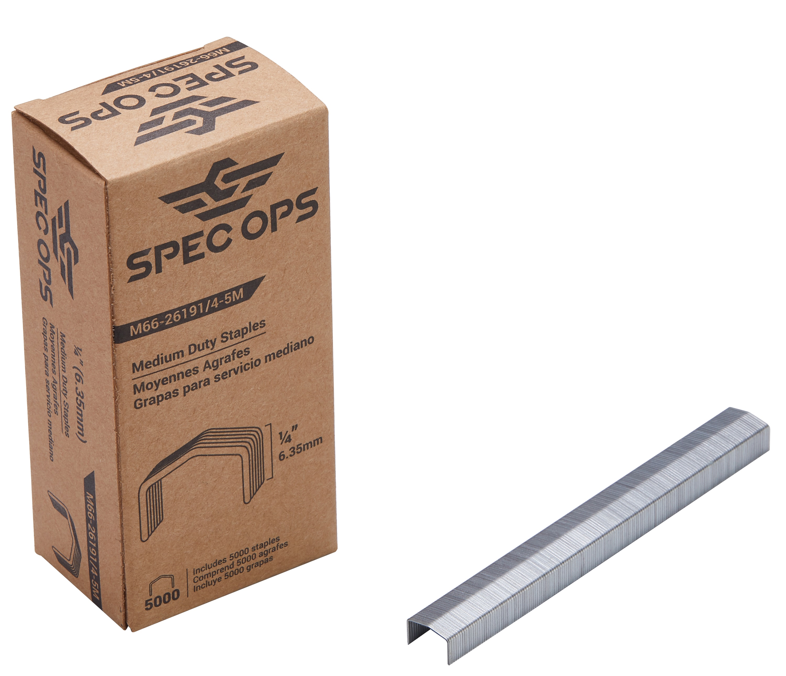 Spec Ops Tools 1/4-in Leg x 1/4-in Medium Crown Silver Heavy-Duty ...