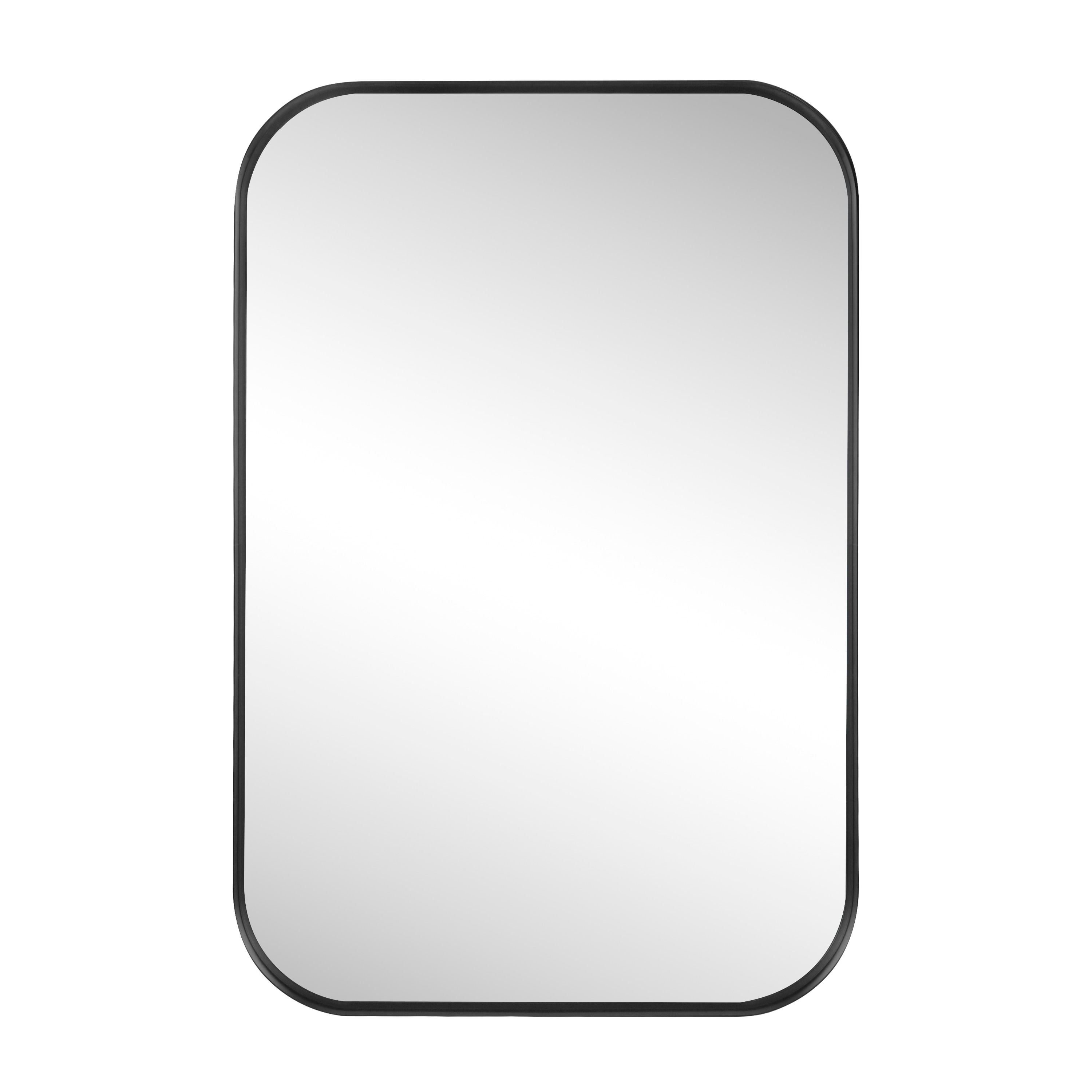 JONATHAN  Y Aleria 24-in. W x 36-in. H Medium Rounded Rectangular Metal Framed Wall Mounted Mirror - Black