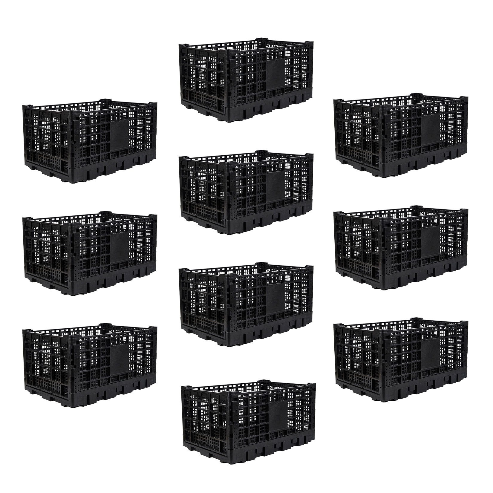 GarveeLife Large Collapsible Plastic Storage Bin 1 Pack Black 60 40 32 cm Heavy Duty Folding Crate for Camping Garage Car Trunk Moving and Home Storage