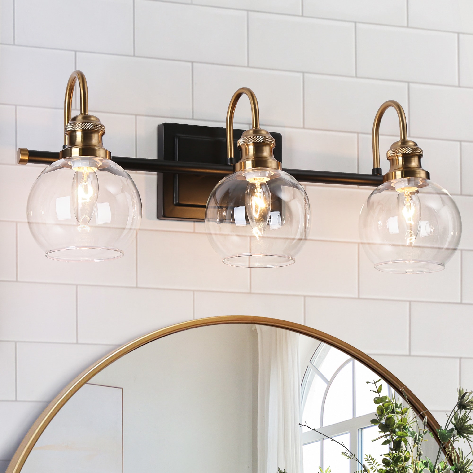 ZEVNI L3AMEMF3W70W3S48 Adora 22-in 3 -Light Matte Black Modern/contemporary Vanity light bar