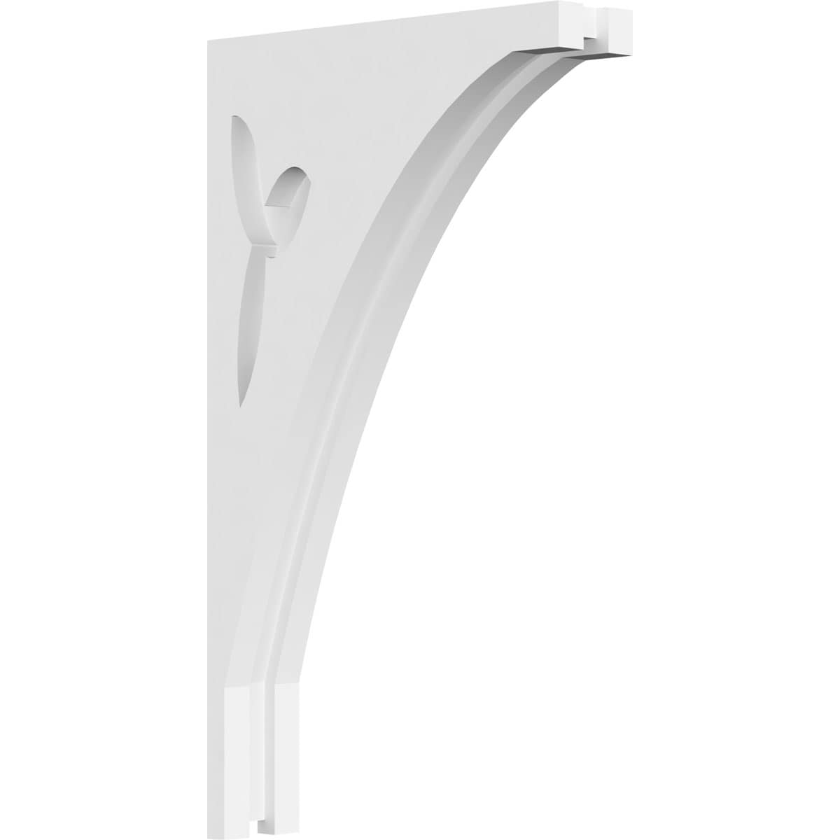 Ekena Millwork CORP01X08X14NA 1.875-in x 8-in x 14-in Naple Unfinished White PVC Paintable Corbel