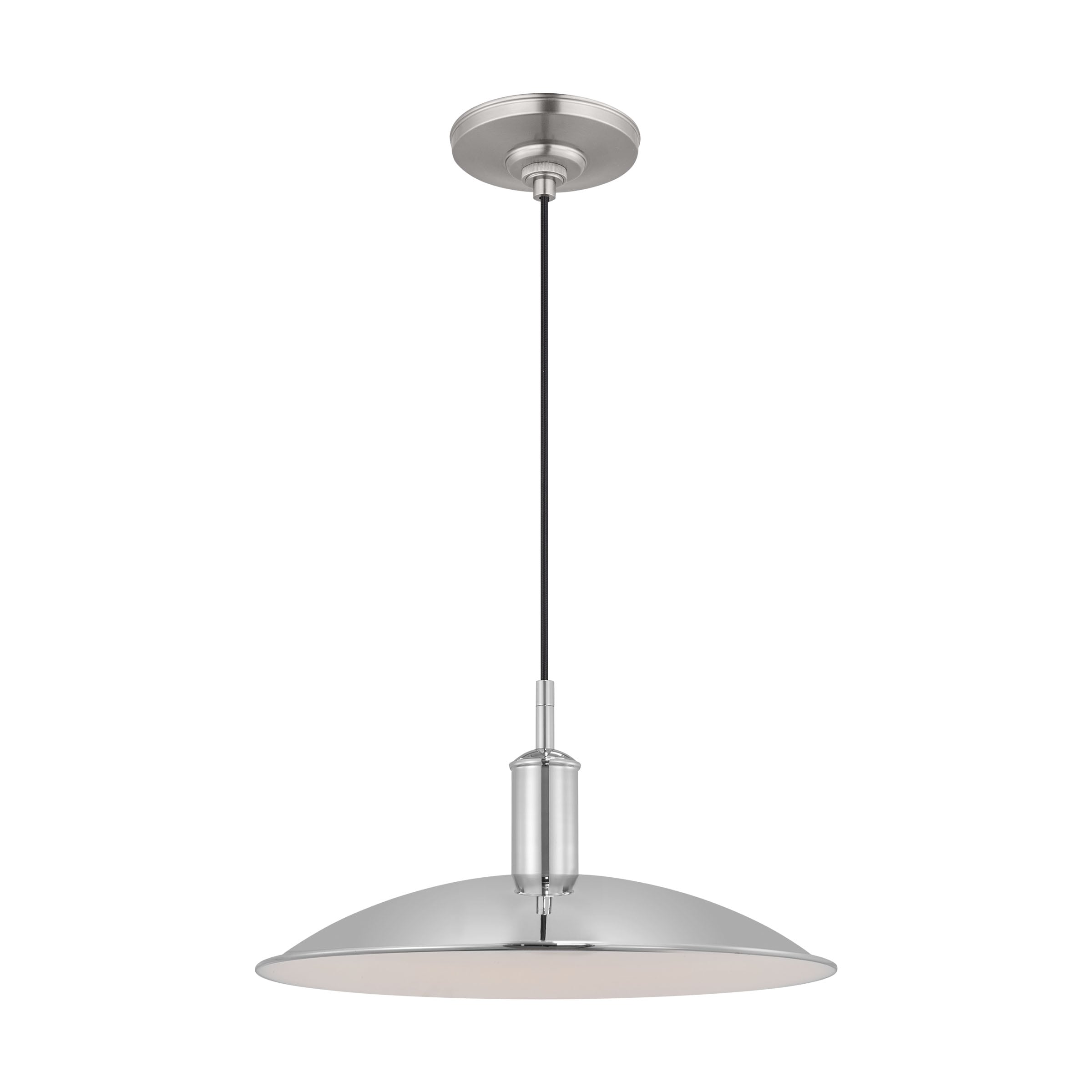 Dash 1 -Light Aged Iron Transitional Metal Dome LED Medium Hanging Pendant Light