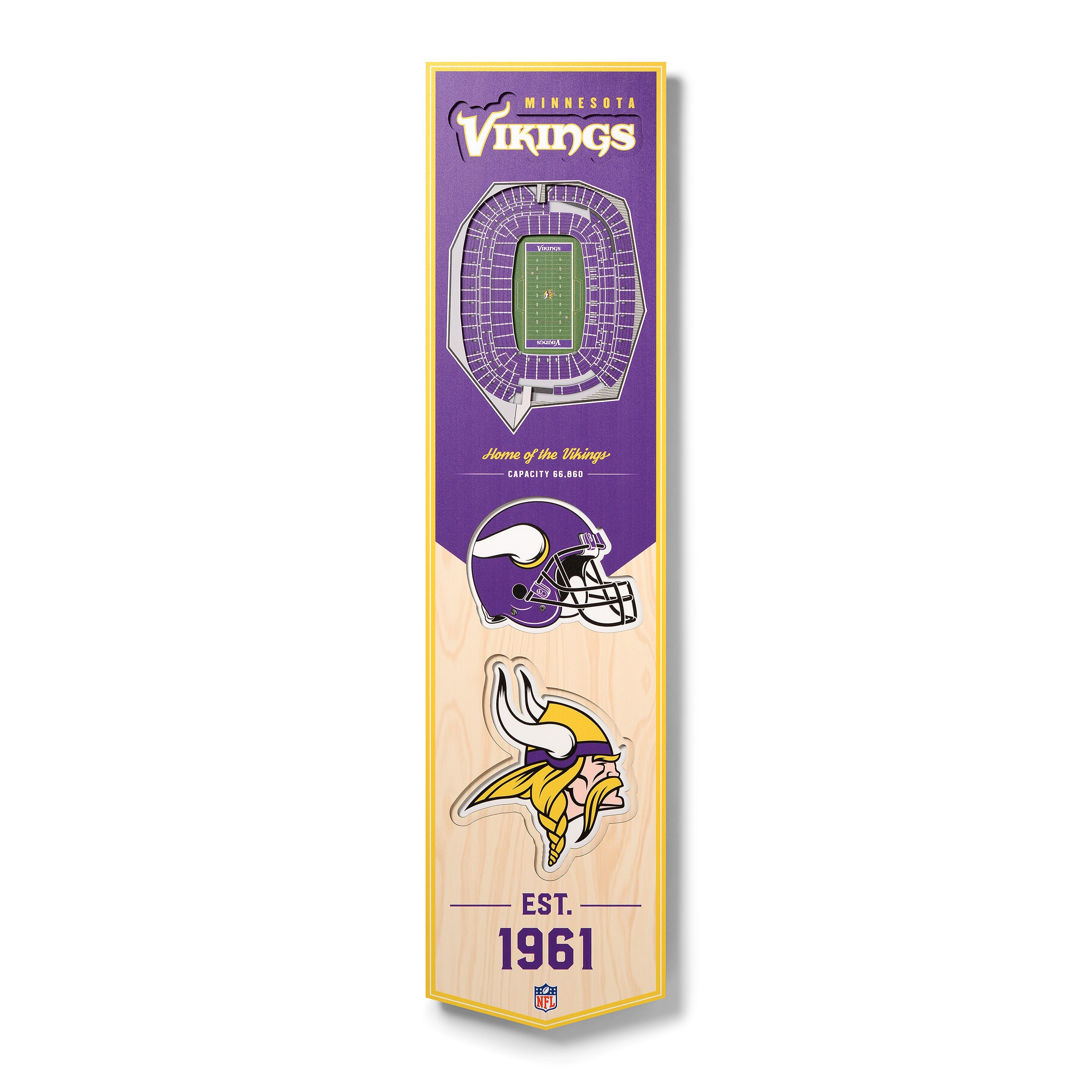 StadiumViews Minnesota Vikings Youthefan Team Colors Floater Frame