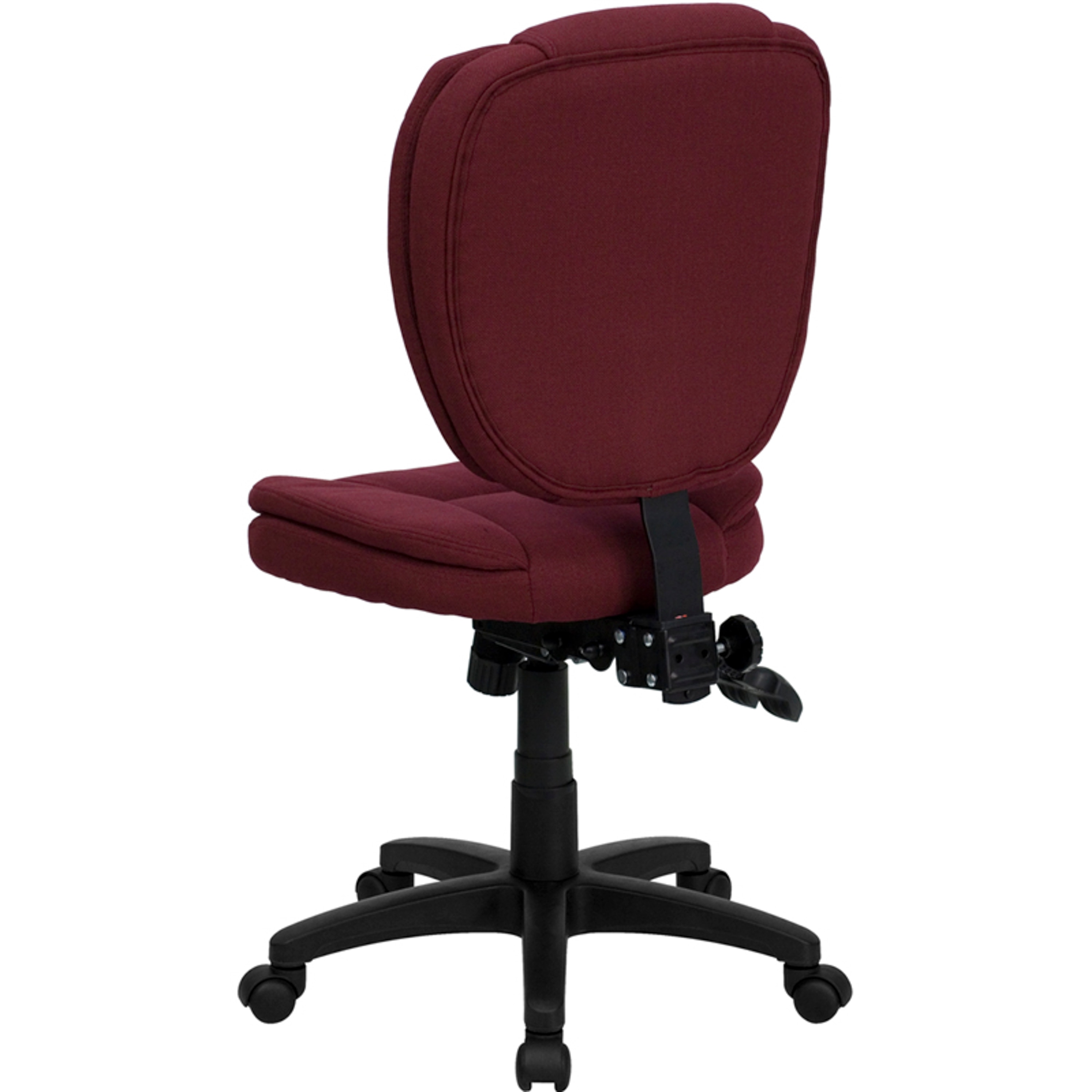 Ergonomic Mid-Back Task Chair with Pillow Top in Burgundy Fabric