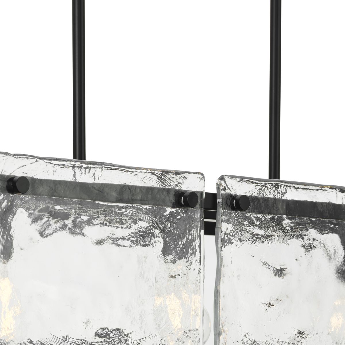 Rivera Matte Black 5-Light Linear Glass Chandelier