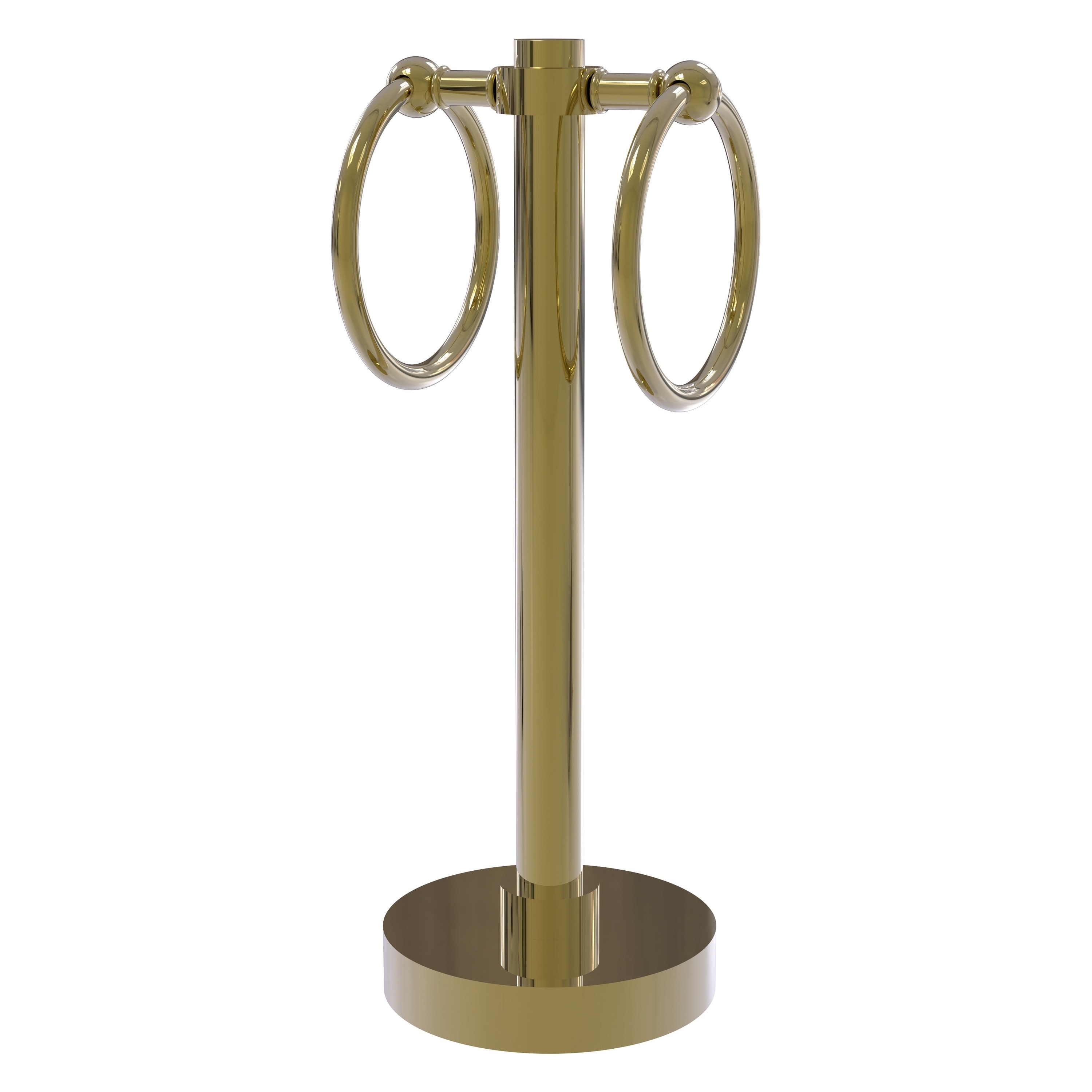 Allied Brass 953-UNL Unlacquered Brass Freestanding countertop Double Towel Ring