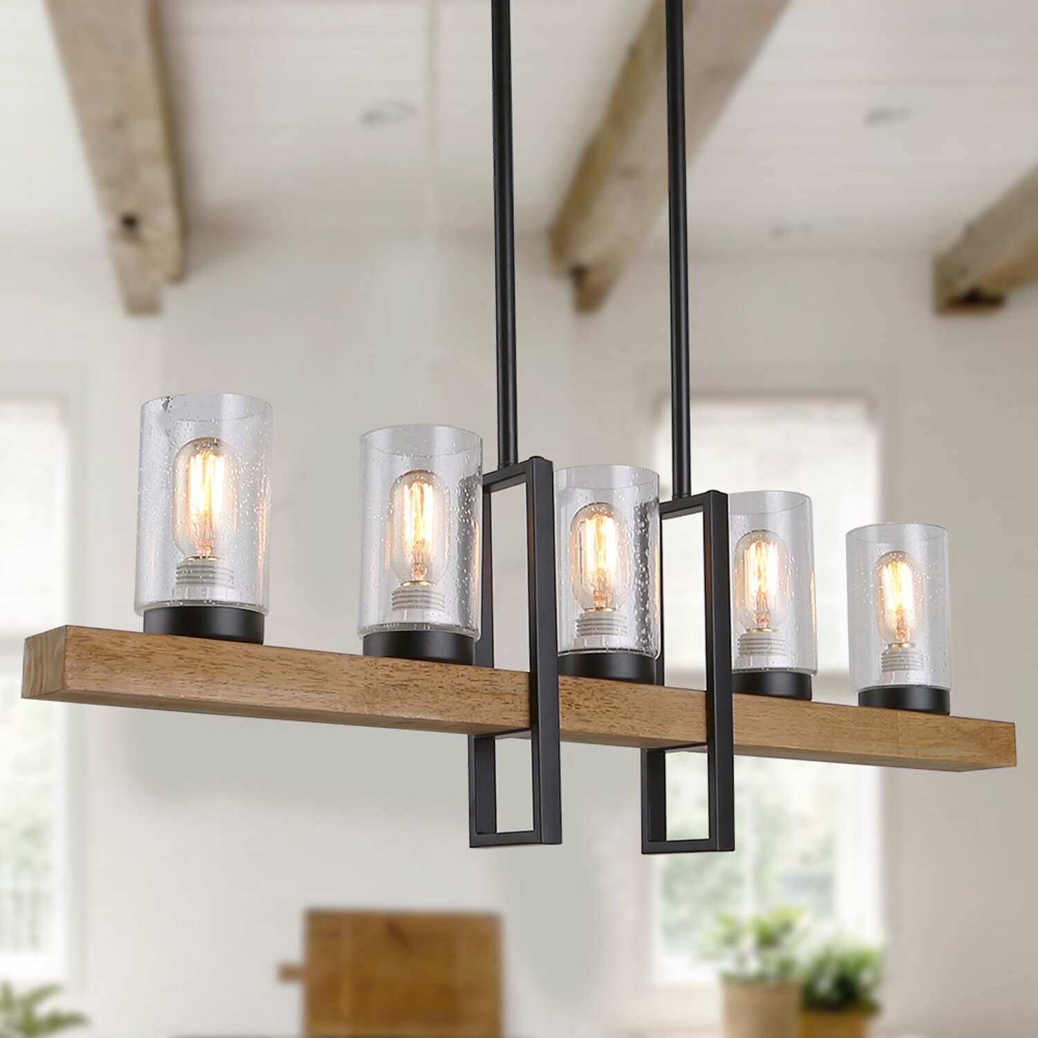 Delarpo C0011 5 -Light Antique Brown Rustic Cage Wood For Use in Bedrooms, Dining Rooms, Foyers, Kitchens, Living Rooms Chandelier