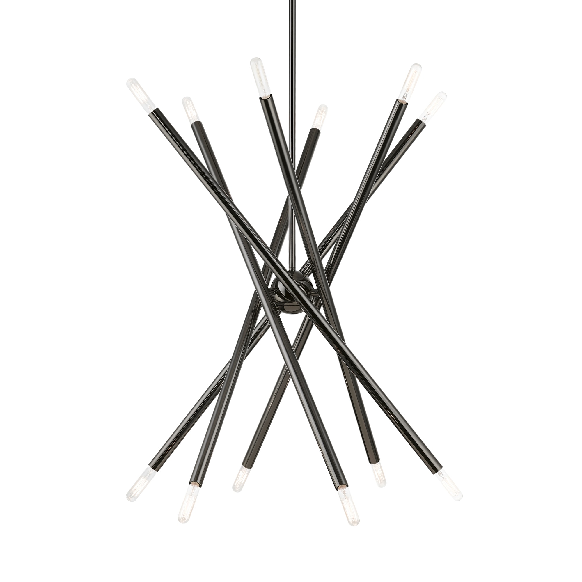 Soho Asymmetrical 12-Light Black Chrome Sputnik Chandelier
