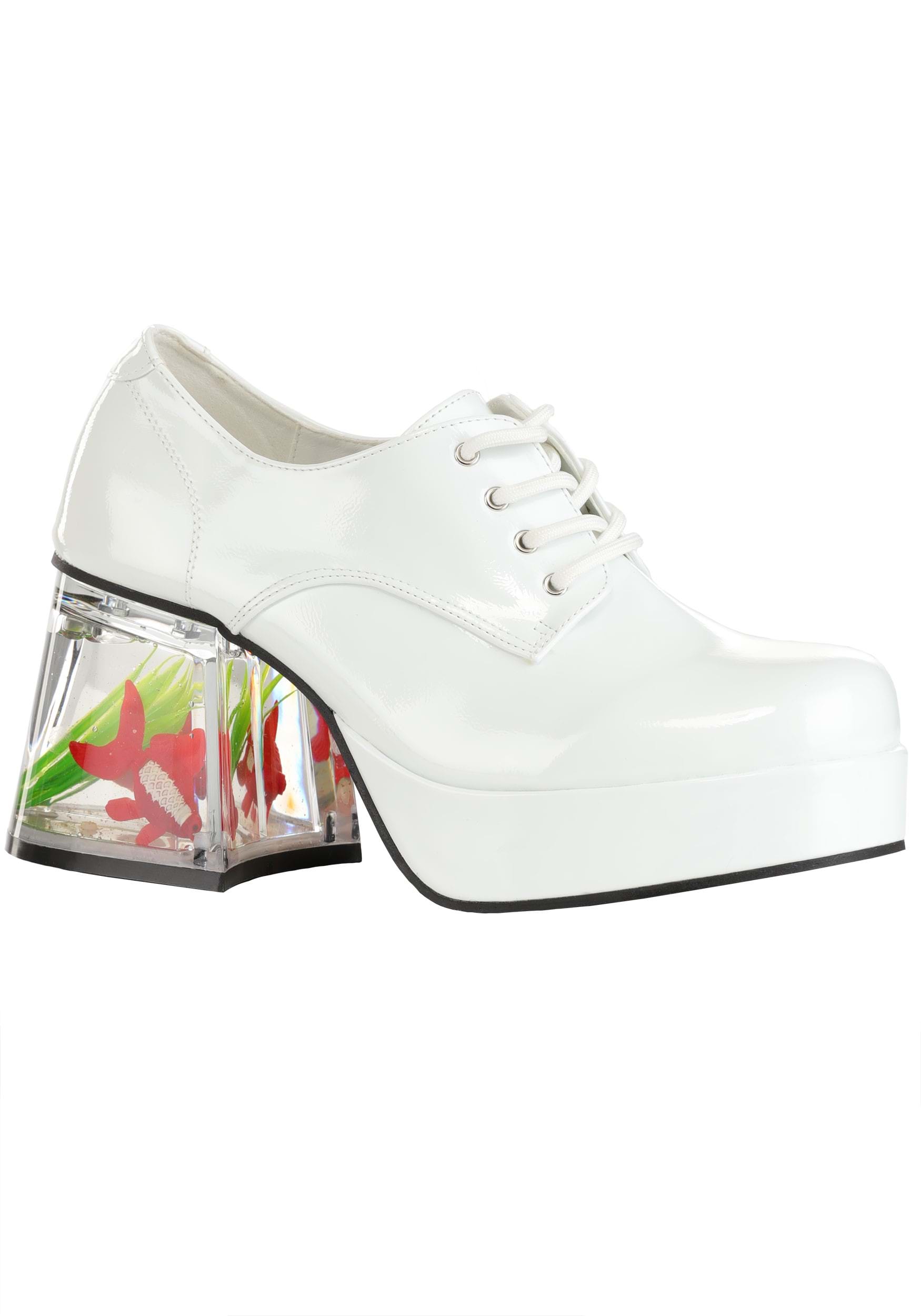 HalloweenCostumes.com FUN7332WHT-10 FUN Costumes White Goldfish Platform Shoes Adult Costume Shoes Size 10