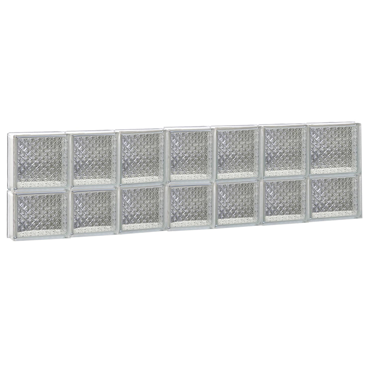 REDI2SET S4614DP Diamond Glass 44-1/4-in x 13-1/2-in Frameless Replacement Glass Block Window