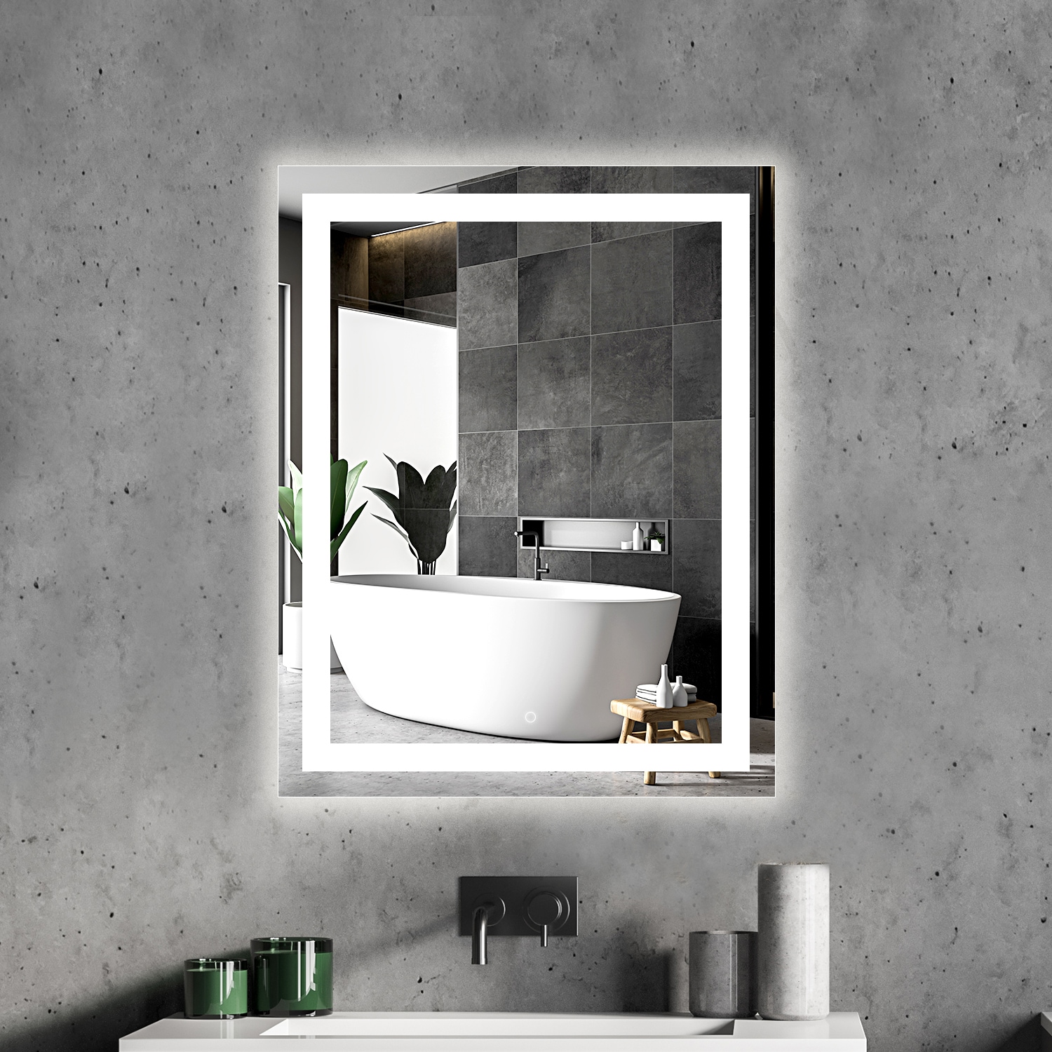HomLux 1MA022430TD-OL Framed-Bath-Mirrors - View #5