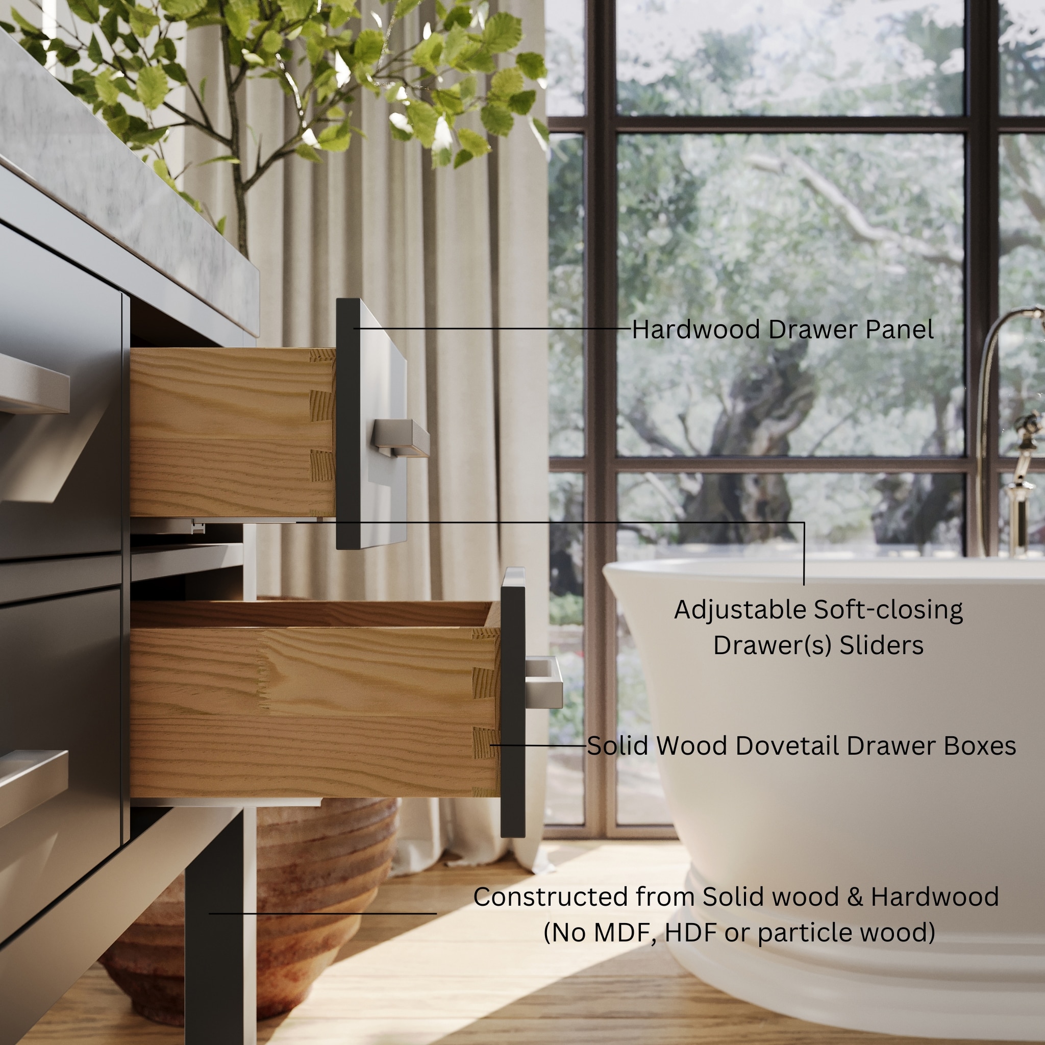Ancerre Designs VTSELIZABETH48SGCW1 Bath-Vanity-Combo - View #4