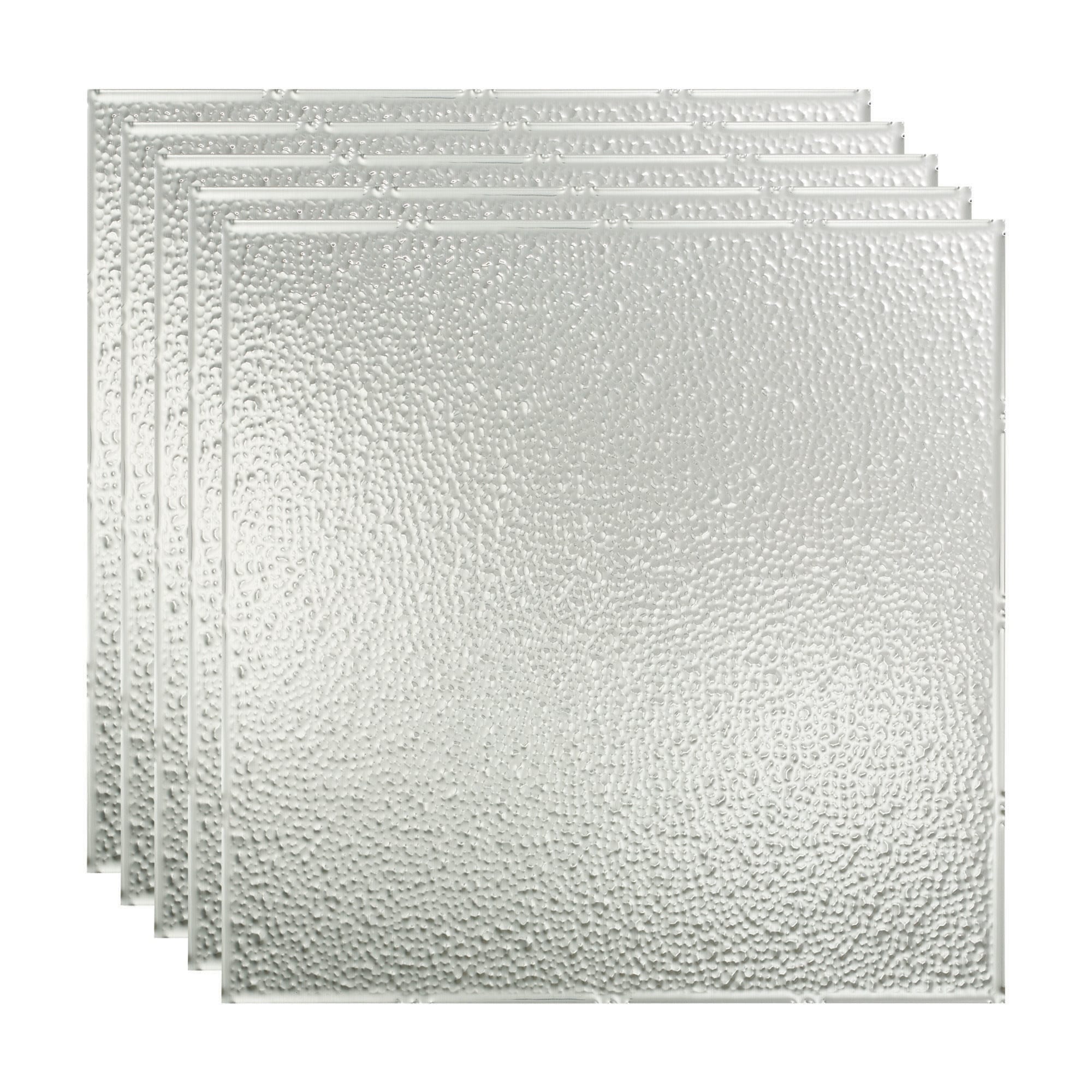 Fasade PL5908 2-ft x 2-ft Border Fill Brushed Aluminum PVC Drop Ceiling Tile ( 5 -Pack, 20-Sq. Feet / Case )
