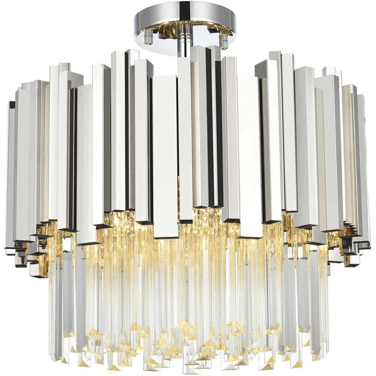 Elegant Lighting  3400F16C Willow 4 Light 16 inch Chrome Flush Mount Ceiling Light