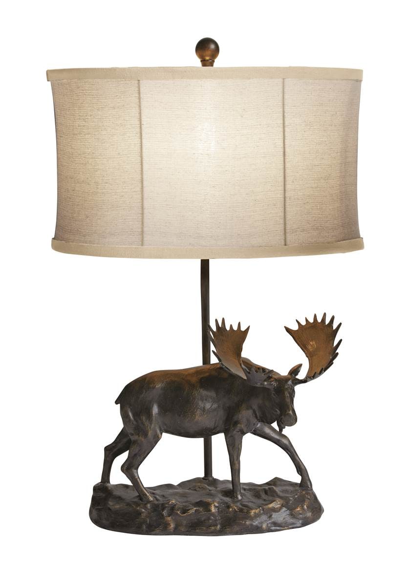 Litex Ozark 22 In Bronze Table Lamp, Moose Lamp Shade Set