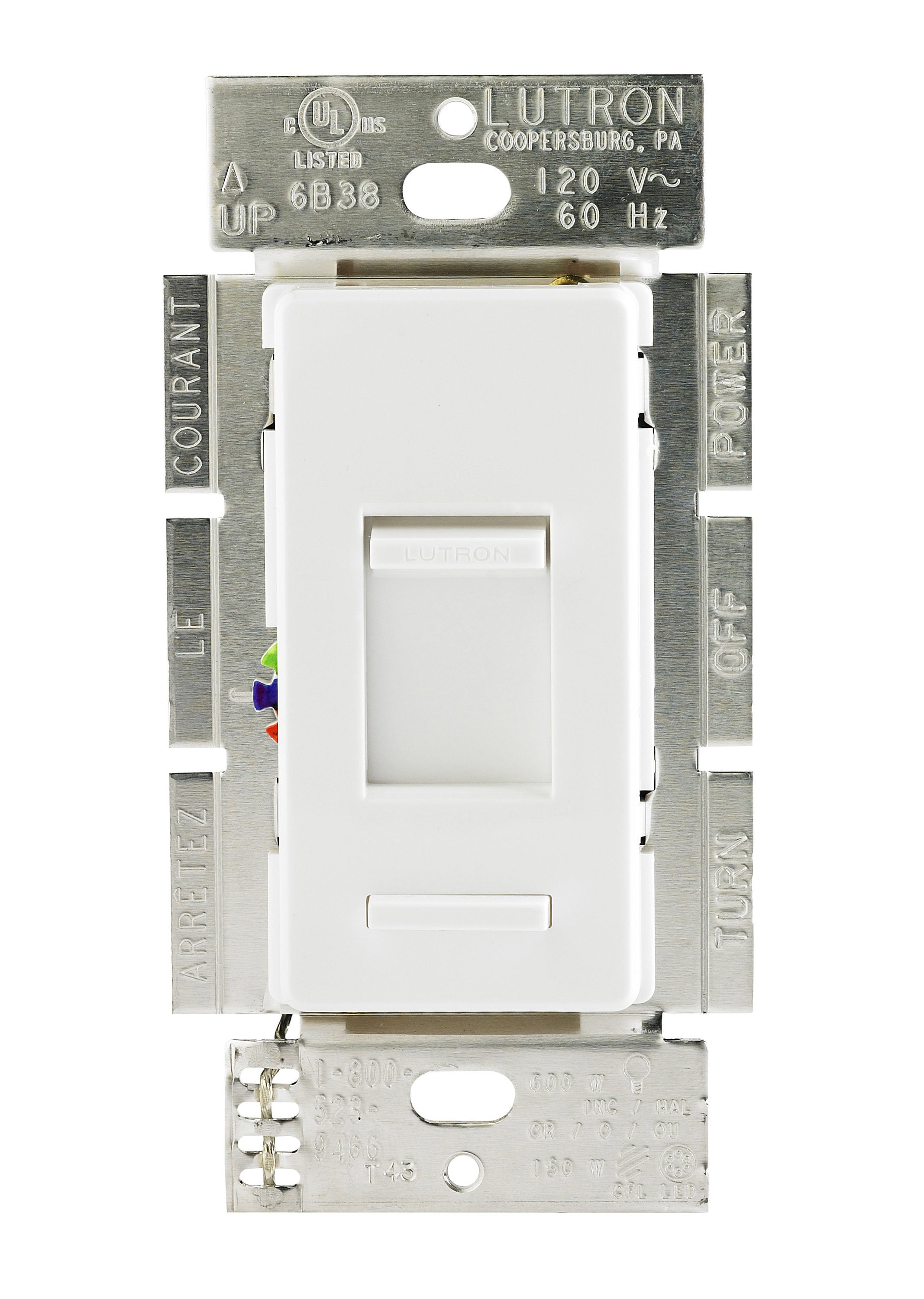Lutron Lumea Single-pole LED Slide Light Dimmer Switch, White in