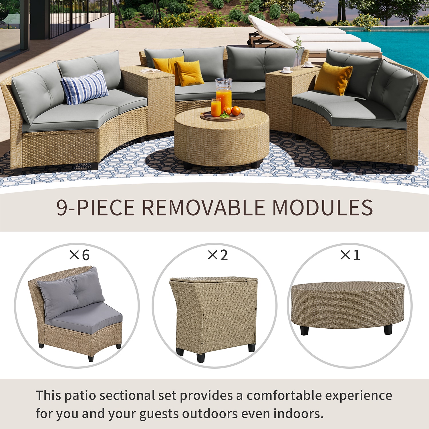 SINOFURN SYA020346GY Patio-Sofas-Daybeds - View #17