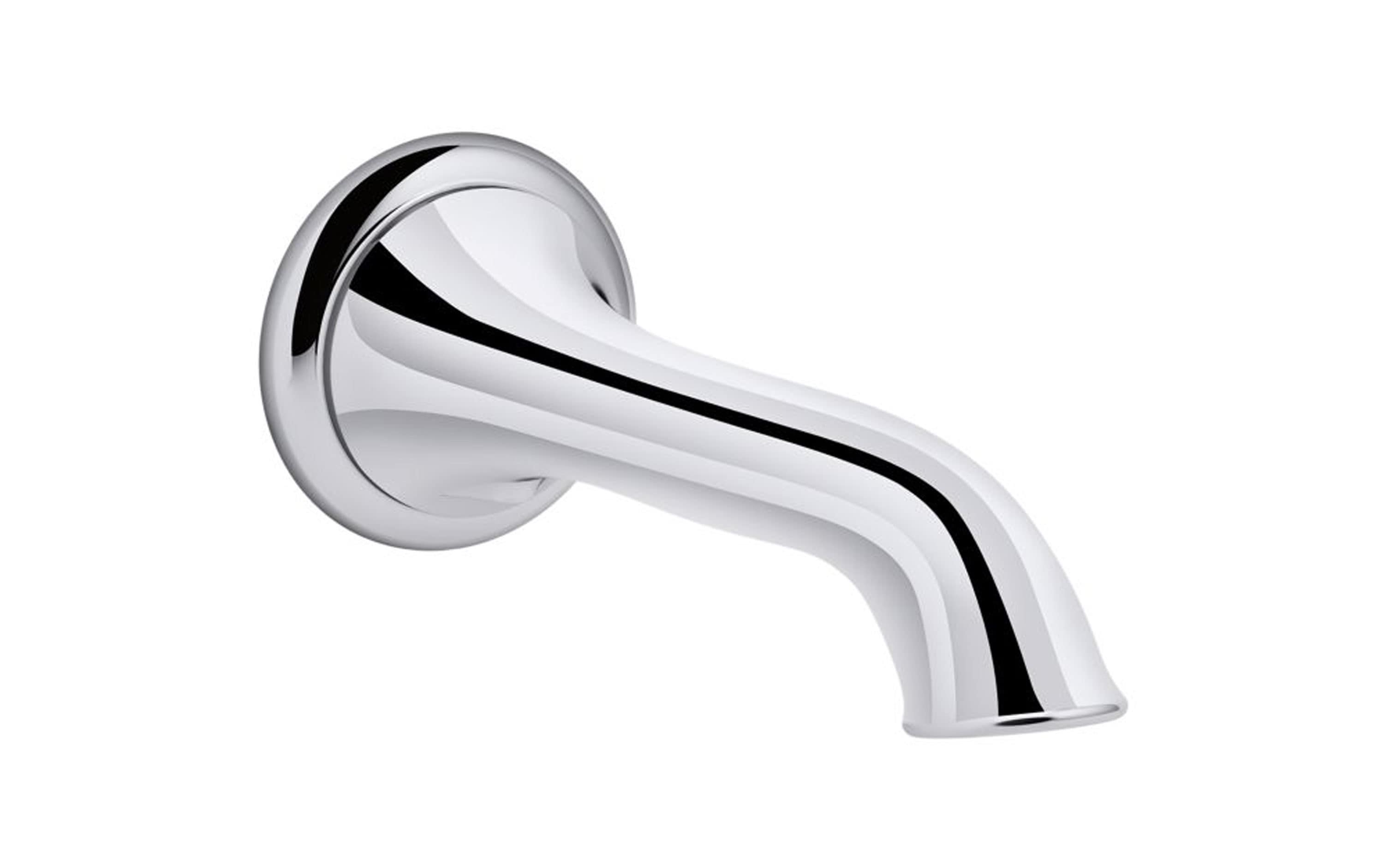 Polished Chrome Wall Mounted Brass Bath Spout