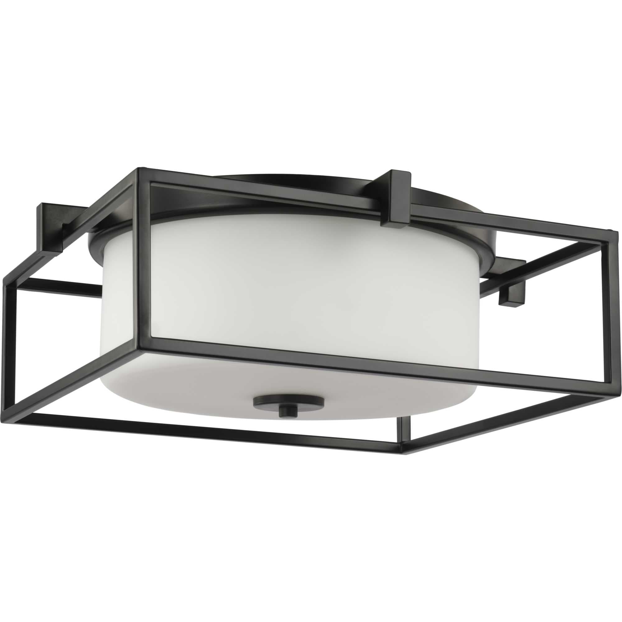 Progress Lighting P350171-031 Chadwick 2 -Light 15.37-in Matte Black Flush Mount Light