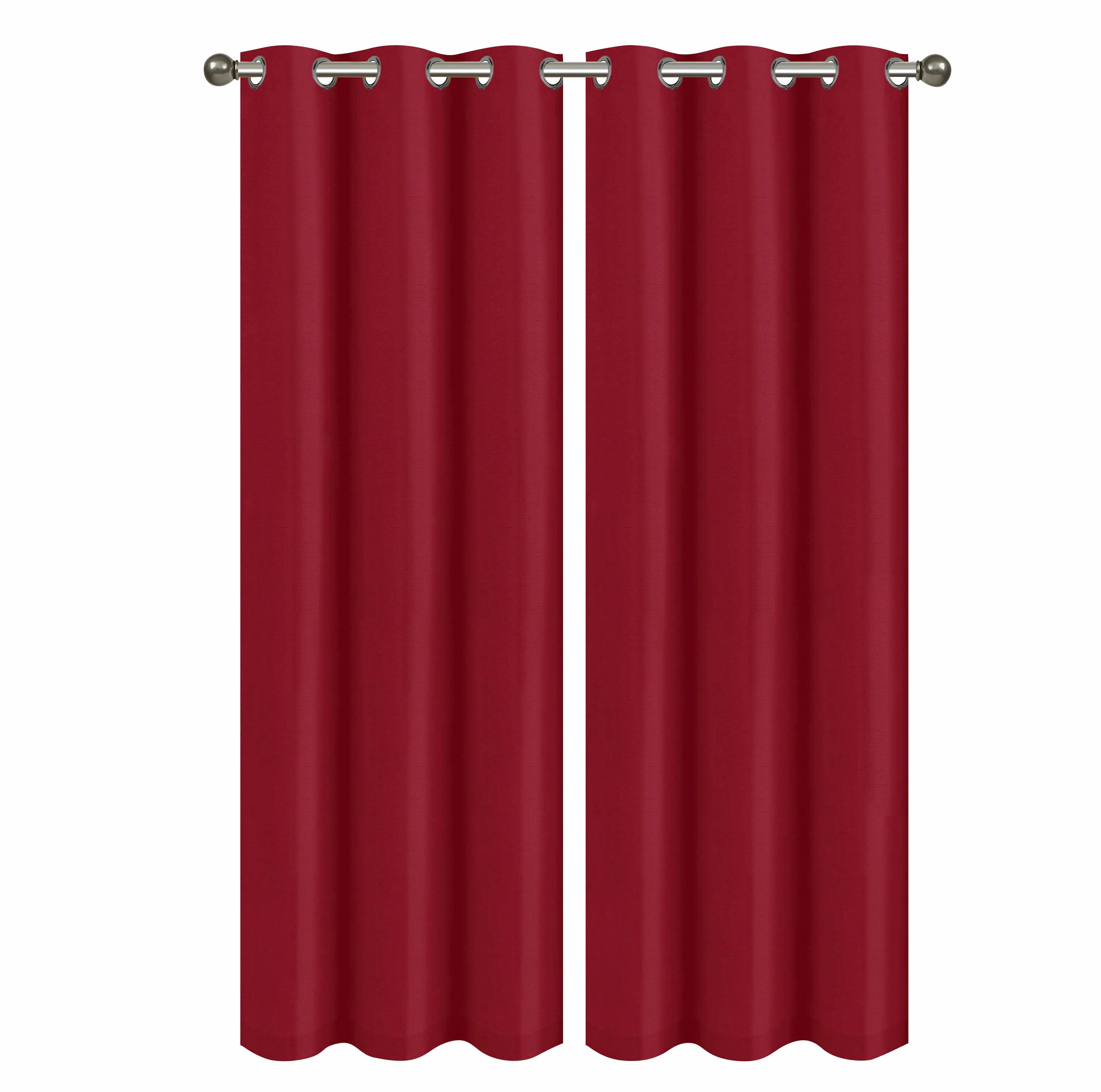 84-in Outdoor Burgundy Blackout Standard Lined Grommet Curtain Panel Pair Polyester in Red | - J&V TEXTILES MADONNA 84 BURG