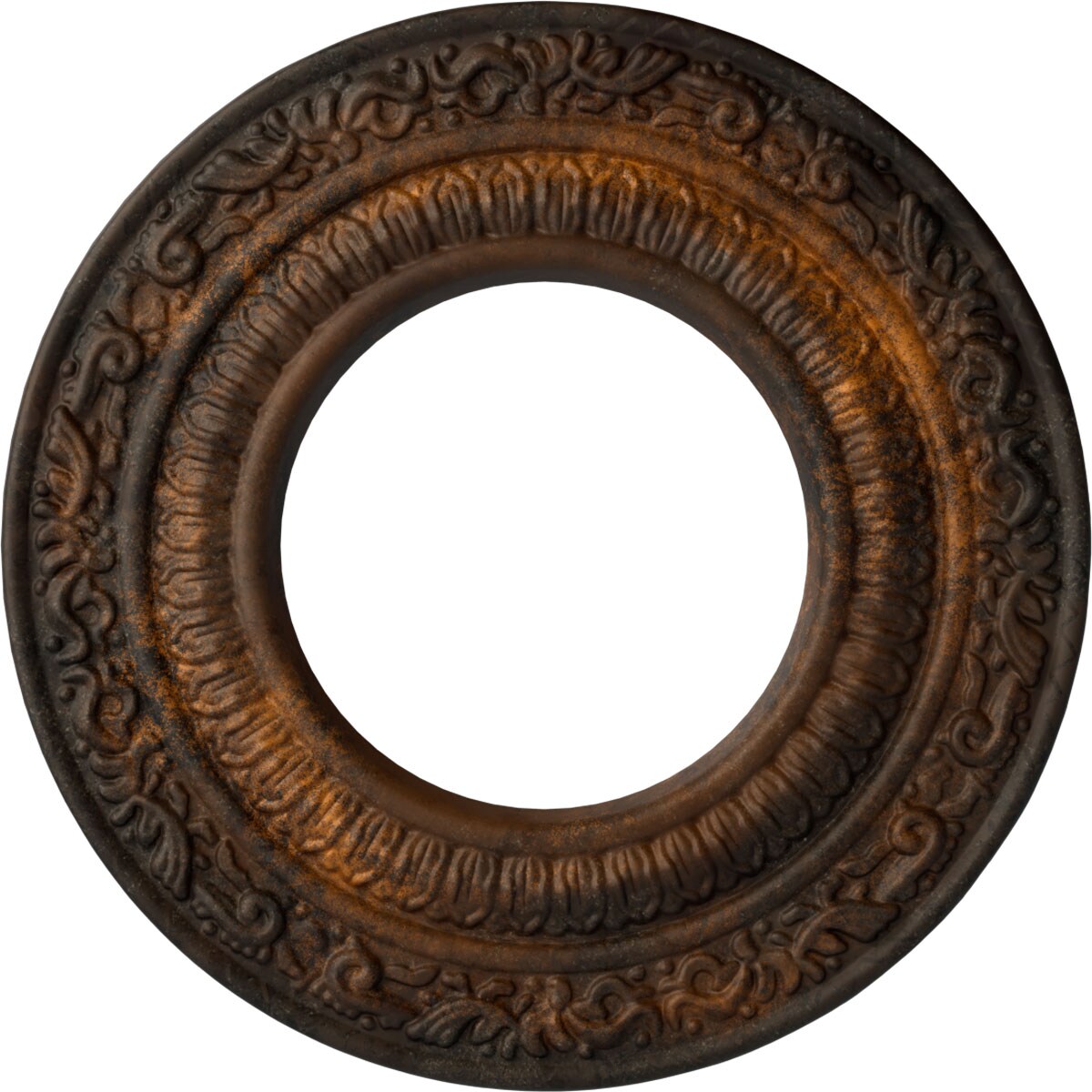 Ekena Millwork CM08ADRUS Andrea 8.125-in W x 8.125-in L Painted Rust Polyurethane Whole Ceiling Medallion