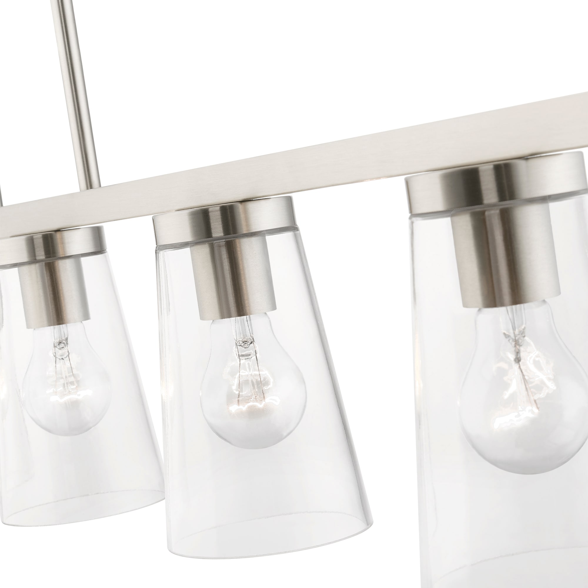 Brushed Nickel 5-Light Chandelier with Clear Glass Shades