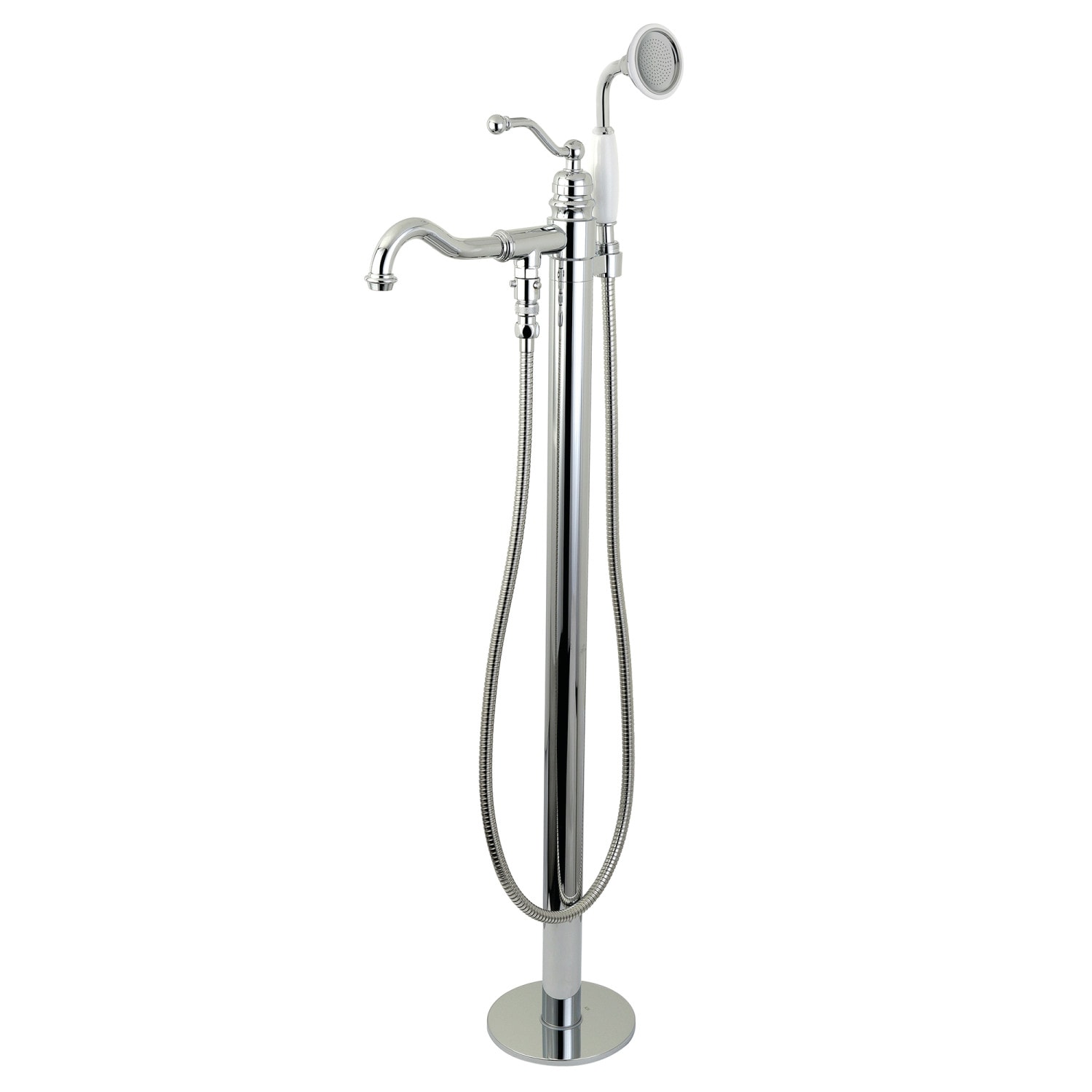 Kingston Brass Modern Freestanding Polished Chrome Bathroom Accessories, Size: Single Arm Toilet Tissue Holder, Gray