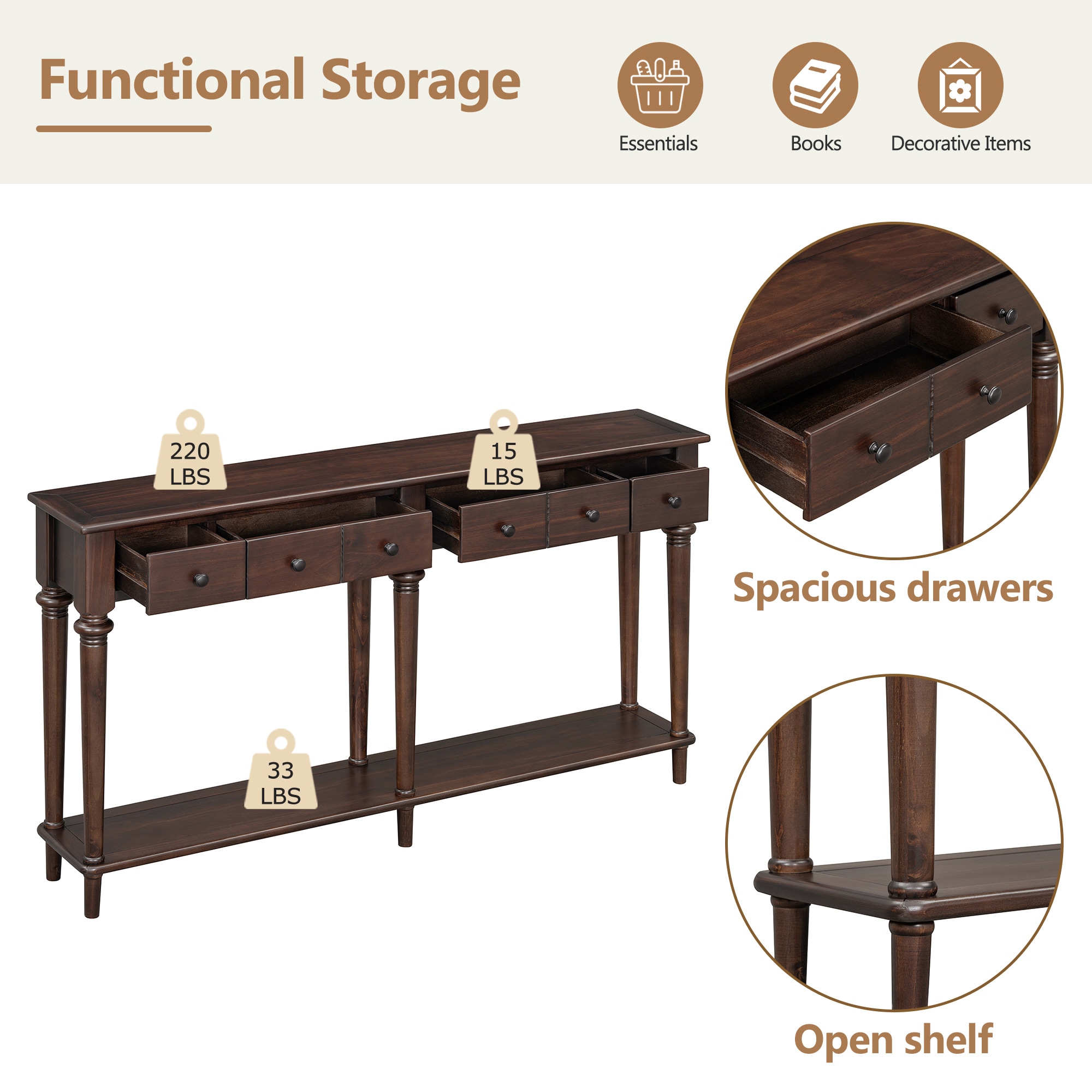 SINOFURN SYA330210BN Console-Sofa-Tables - View #14