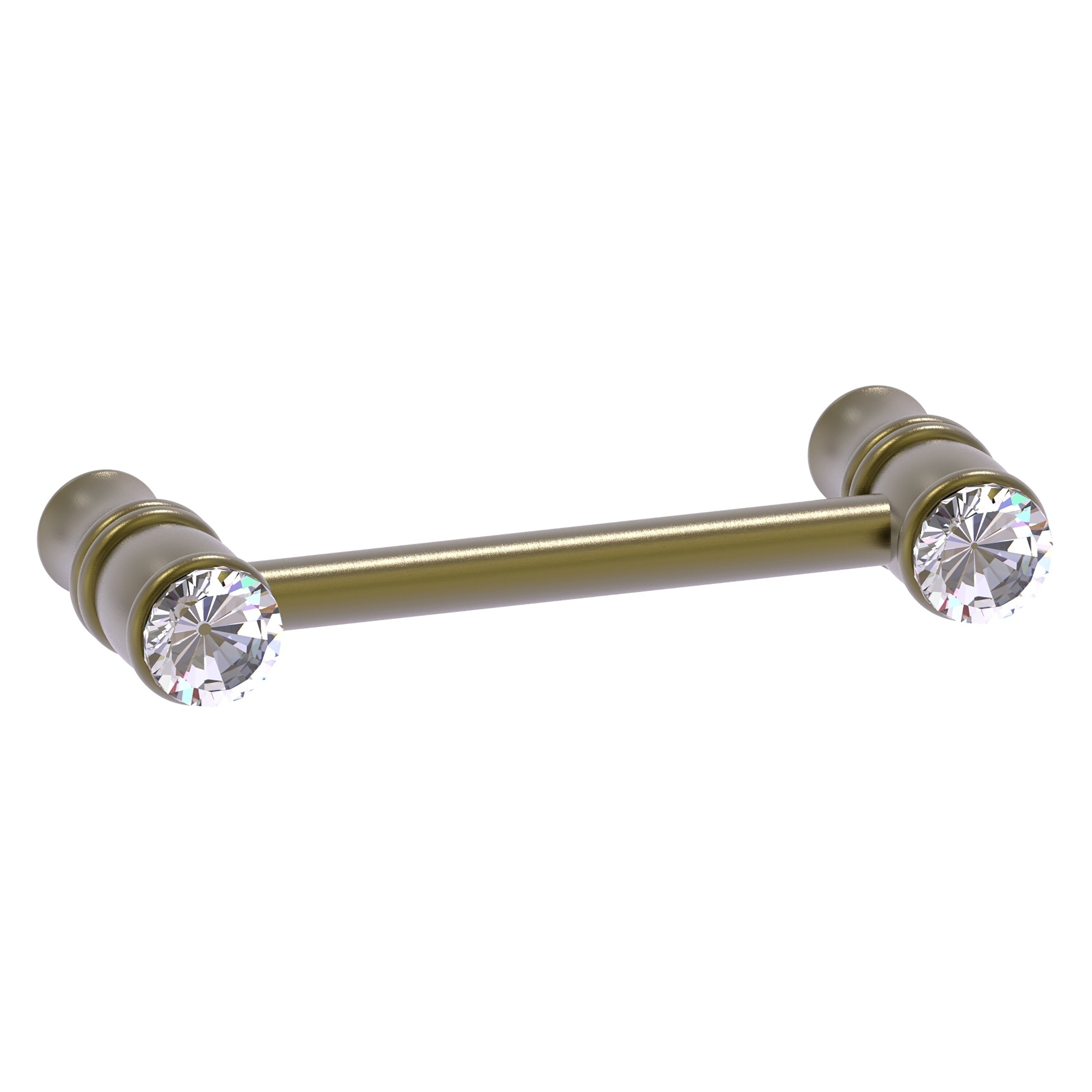 Allied Brass CC-30-3-ABR Carolina Crystal 3-in , 76mm Center to Center Antique Brass Dual Mount Cylindrical Bar For Use on Appliances Drawer Pulls