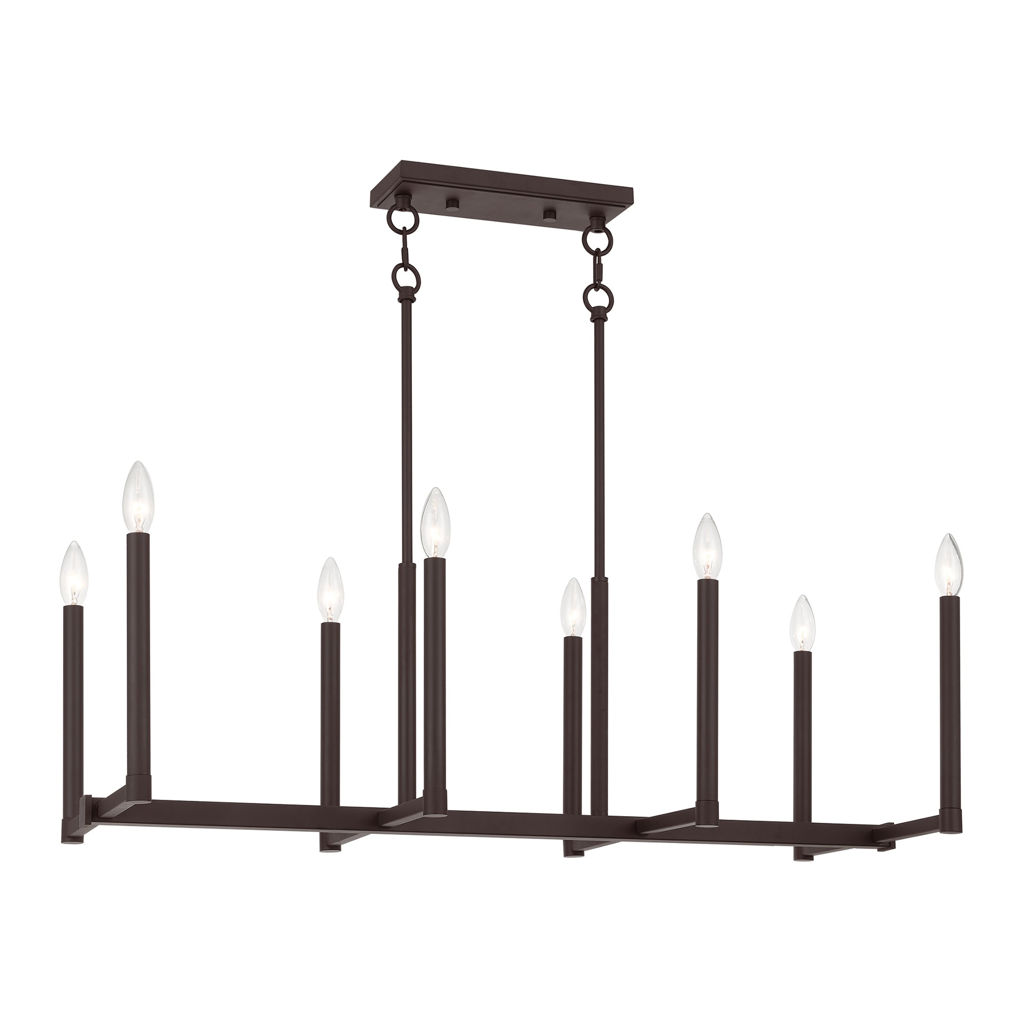 Livex Lighting 40258-07 Alpine 8 -Light Matte Bronze Transitional For Use in Bathrooms, Bedrooms, Dining Rooms, Foyers, Kitchens, Living Rooms Chandelier