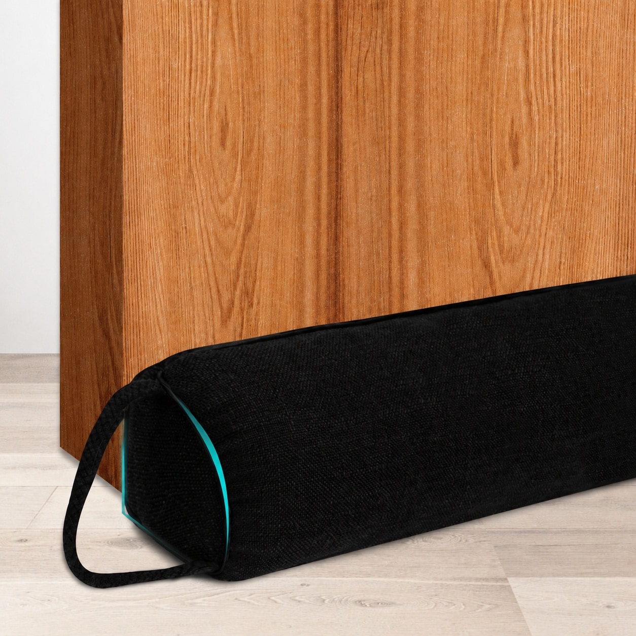LAIFUCAM  30 Inch Weighted Under Door Draft Stopper Triangular Blocker with Hook Loop Easy Install Fits Gaps Up to 3 Inch for Home Energy Saving