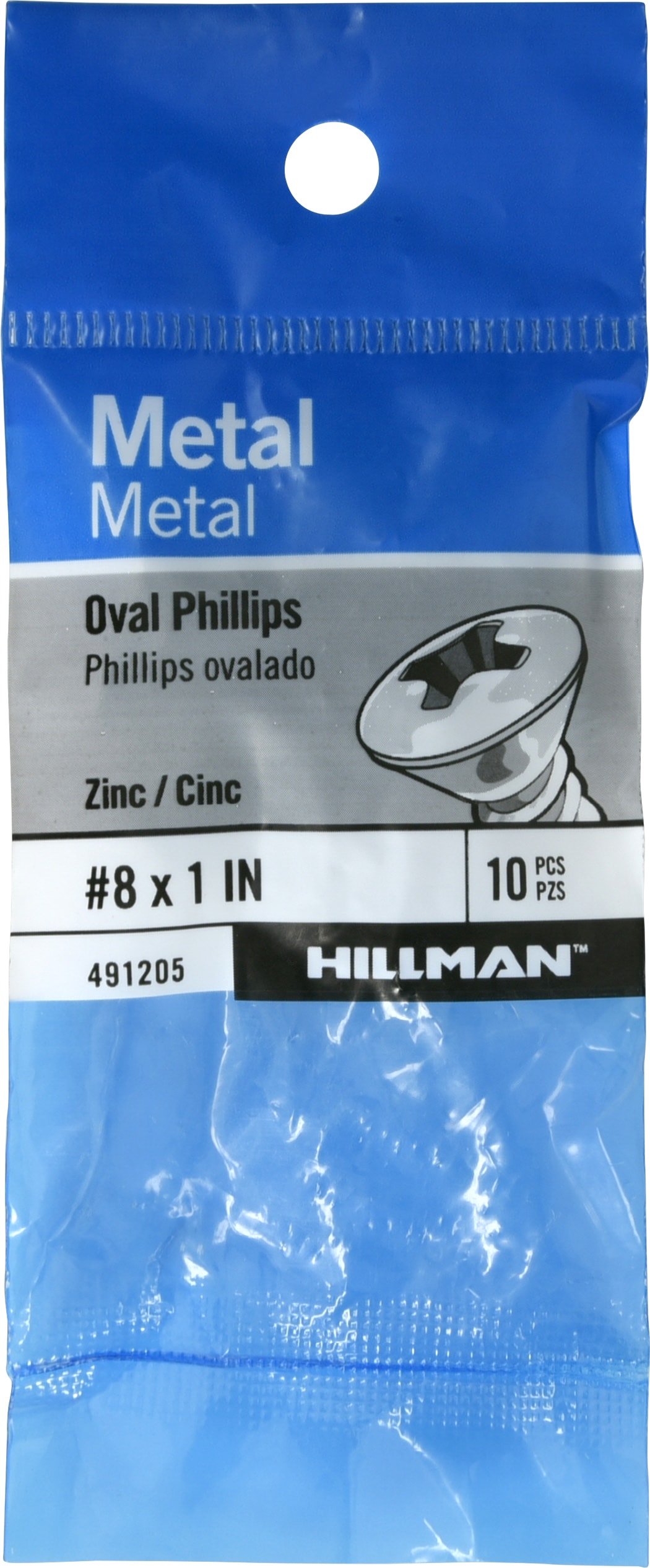 Hillman 491205 #8 x 1-in Phillips -Drive Standard Sheet Metal Screws 10 -Count