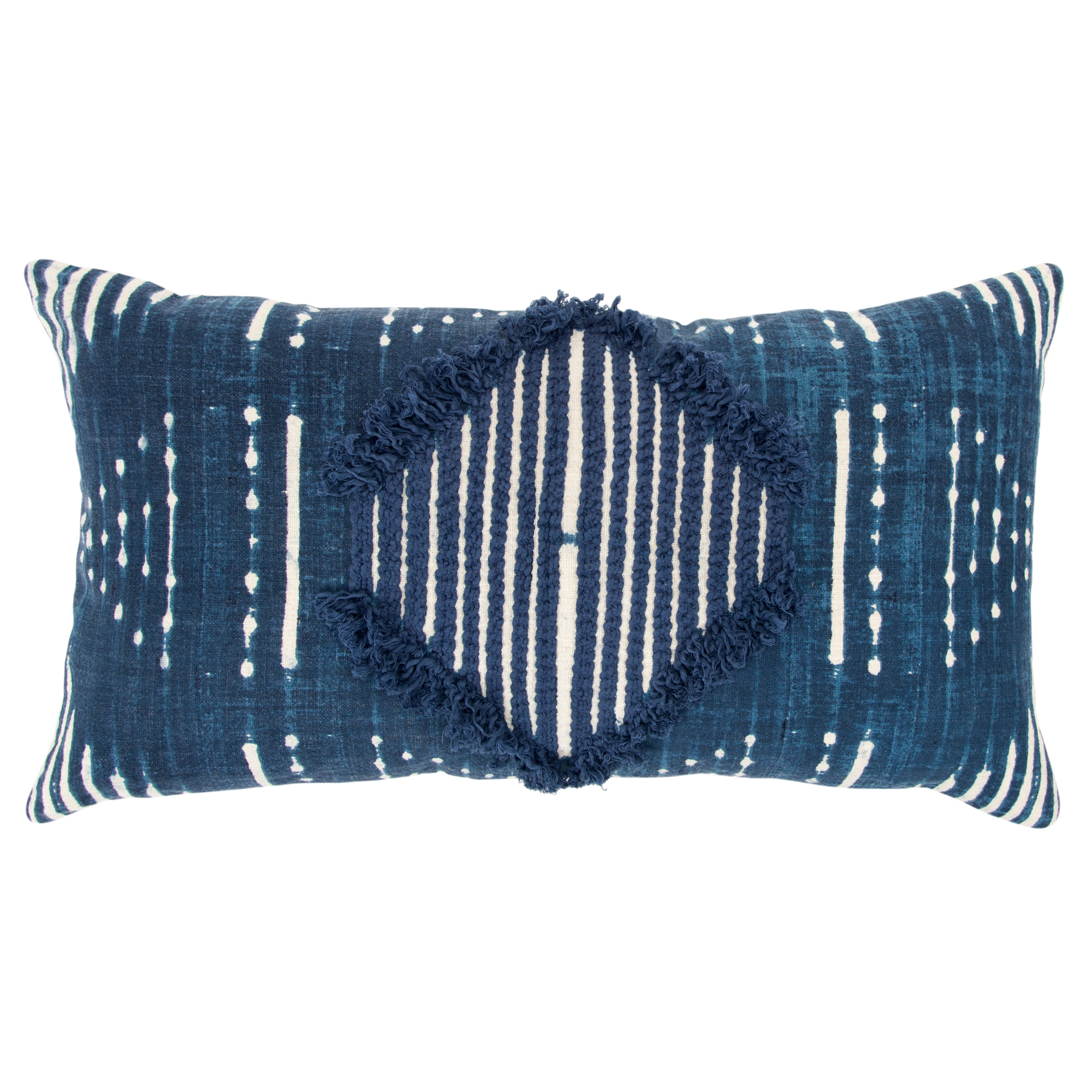 Rizzy Home DOHT13881INWH1426 Donny Osmond 14-in x 26-in Indigo Rectangular Indoor Decorative Pillow