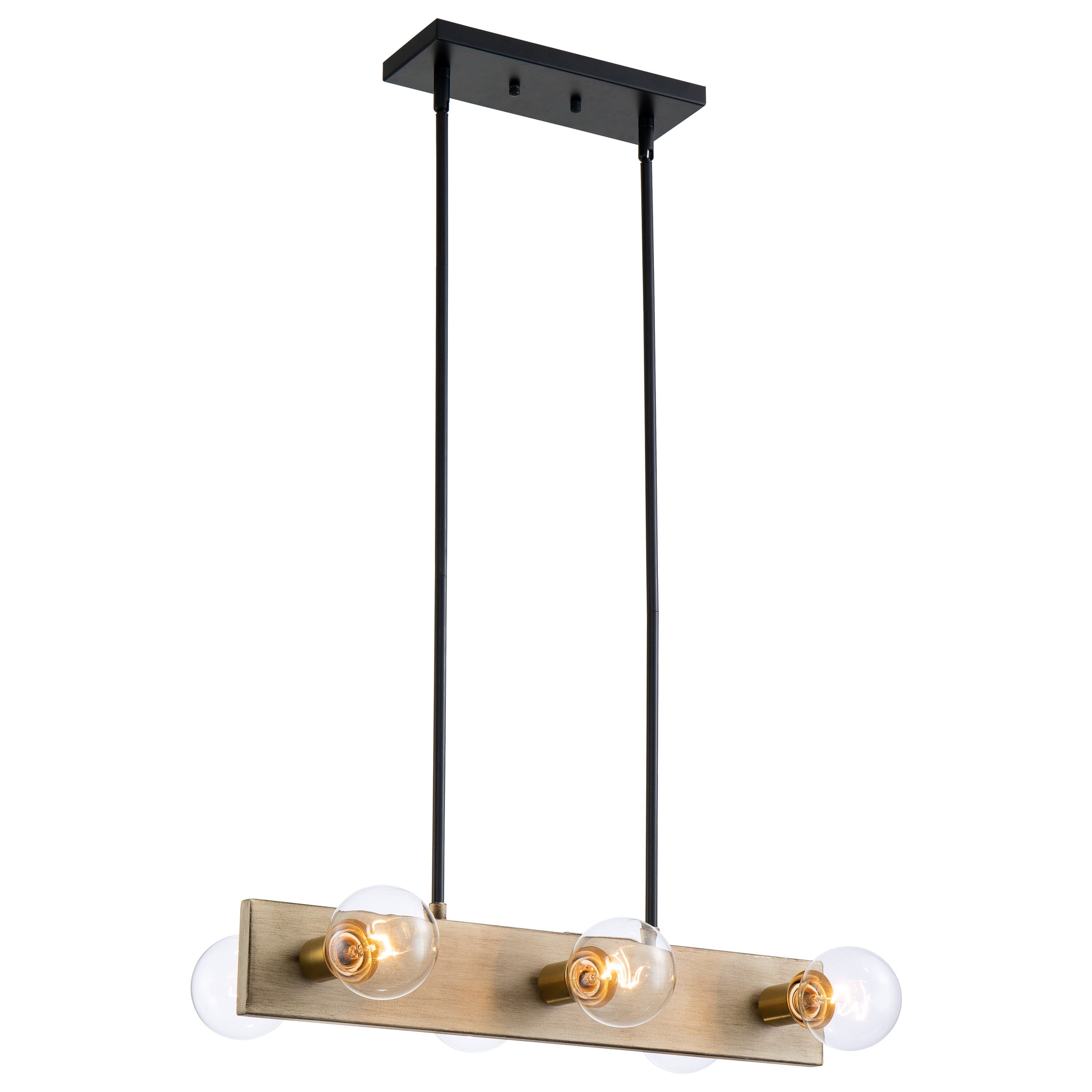 C Cattleya CA1977-6H 6-Light Woodgrain Farmhouse Linear Hanging Kitchen Island Light