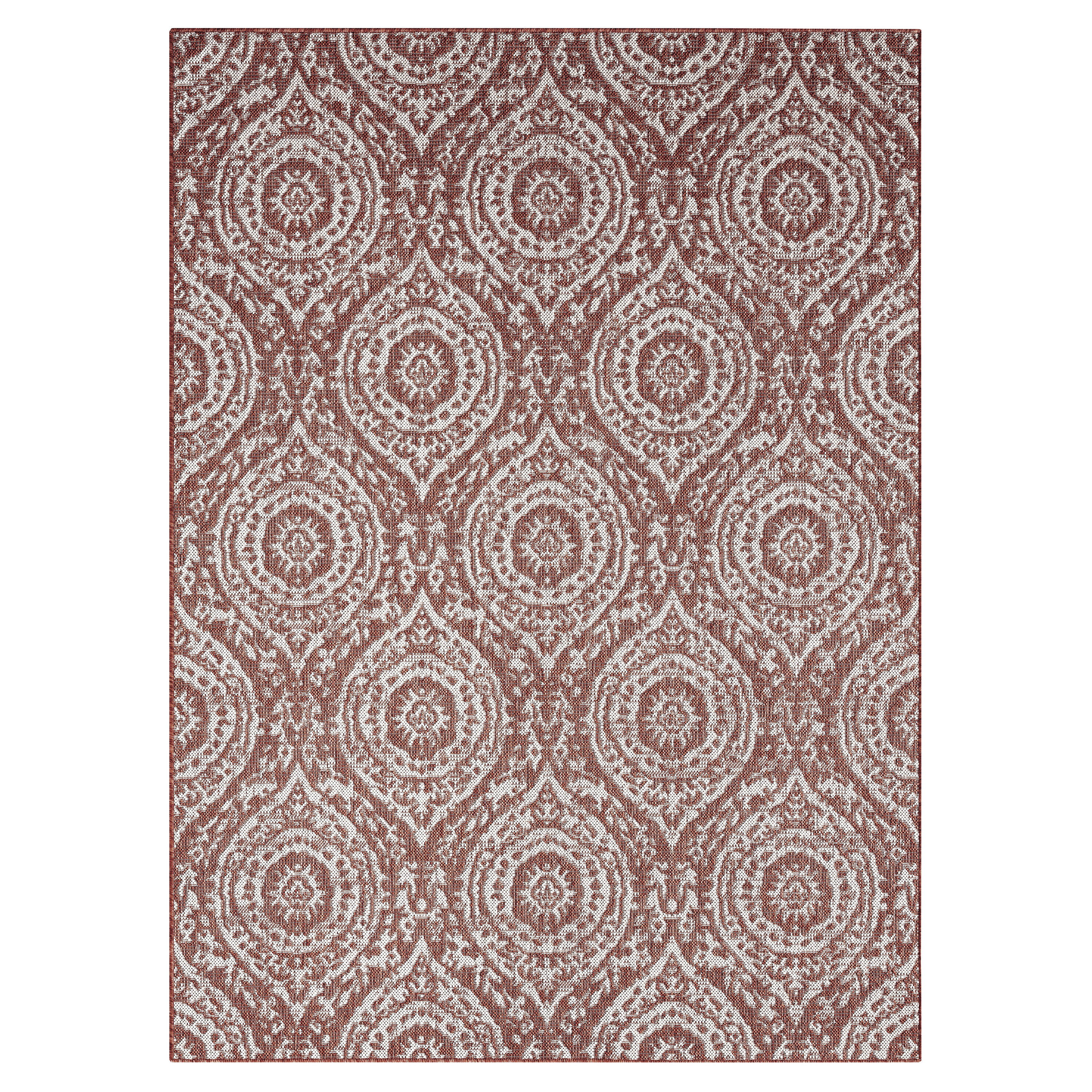 Nicole Miller 2-2773-209 5 x 7 (ft) Loomed Polypropylene Terracotta Rectangular Indoor/Outdoor French Country Area rug