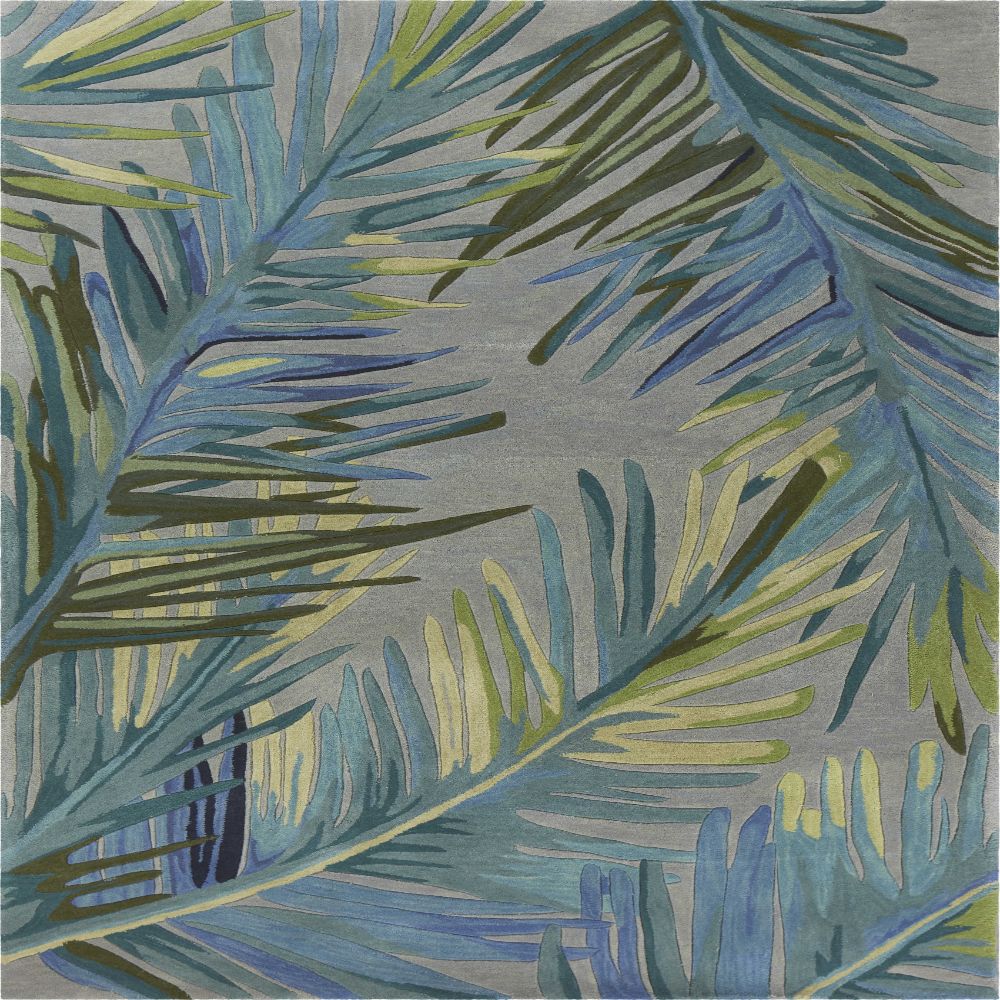 HomeRoots 350048 Bernadette 5 X 8 (ft) Wool Blue and Gray Indoor Floral/Botanical Area Rug