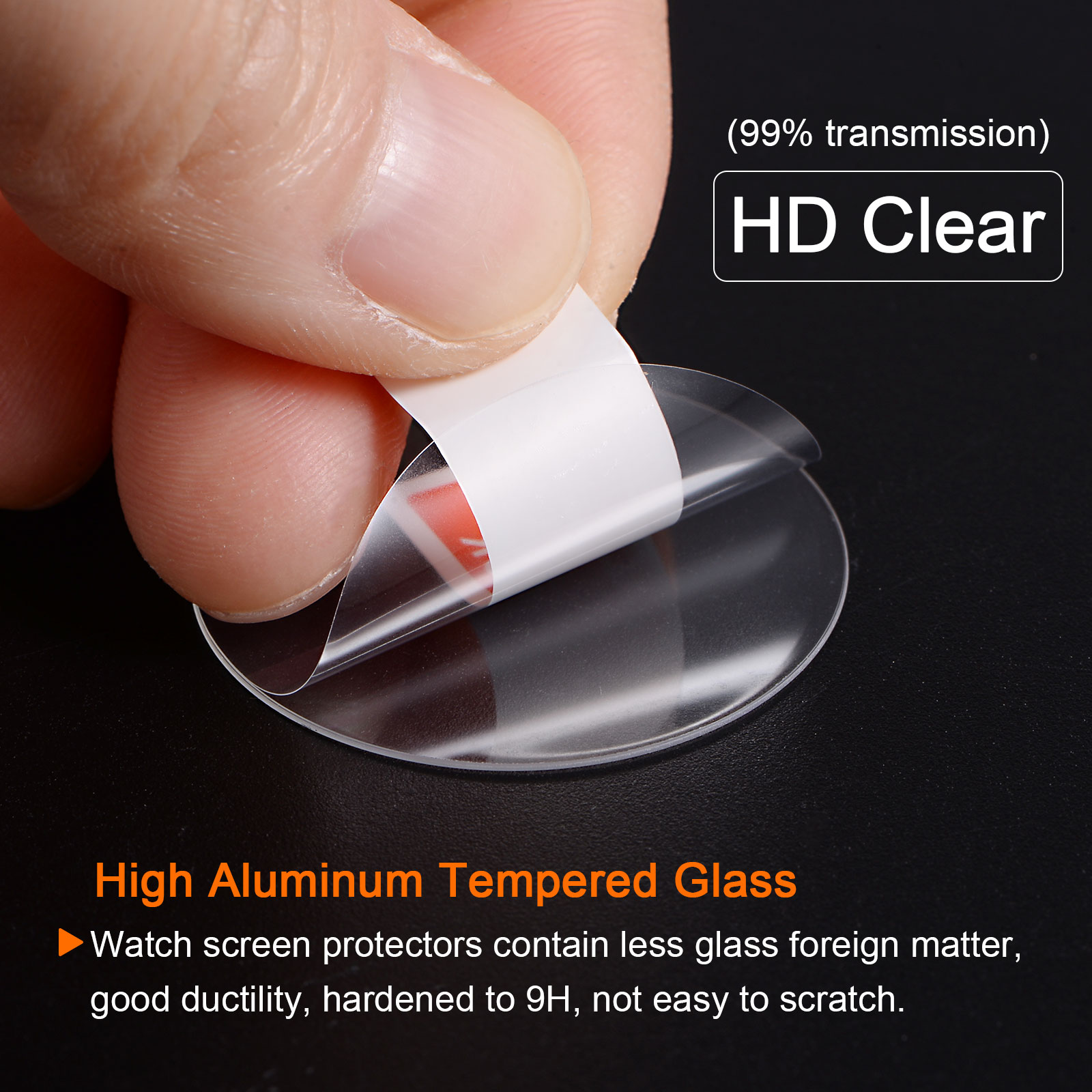 Harfington 5pcs Watch Glass Screen Protectors 27mm HD Tempered Glass ...