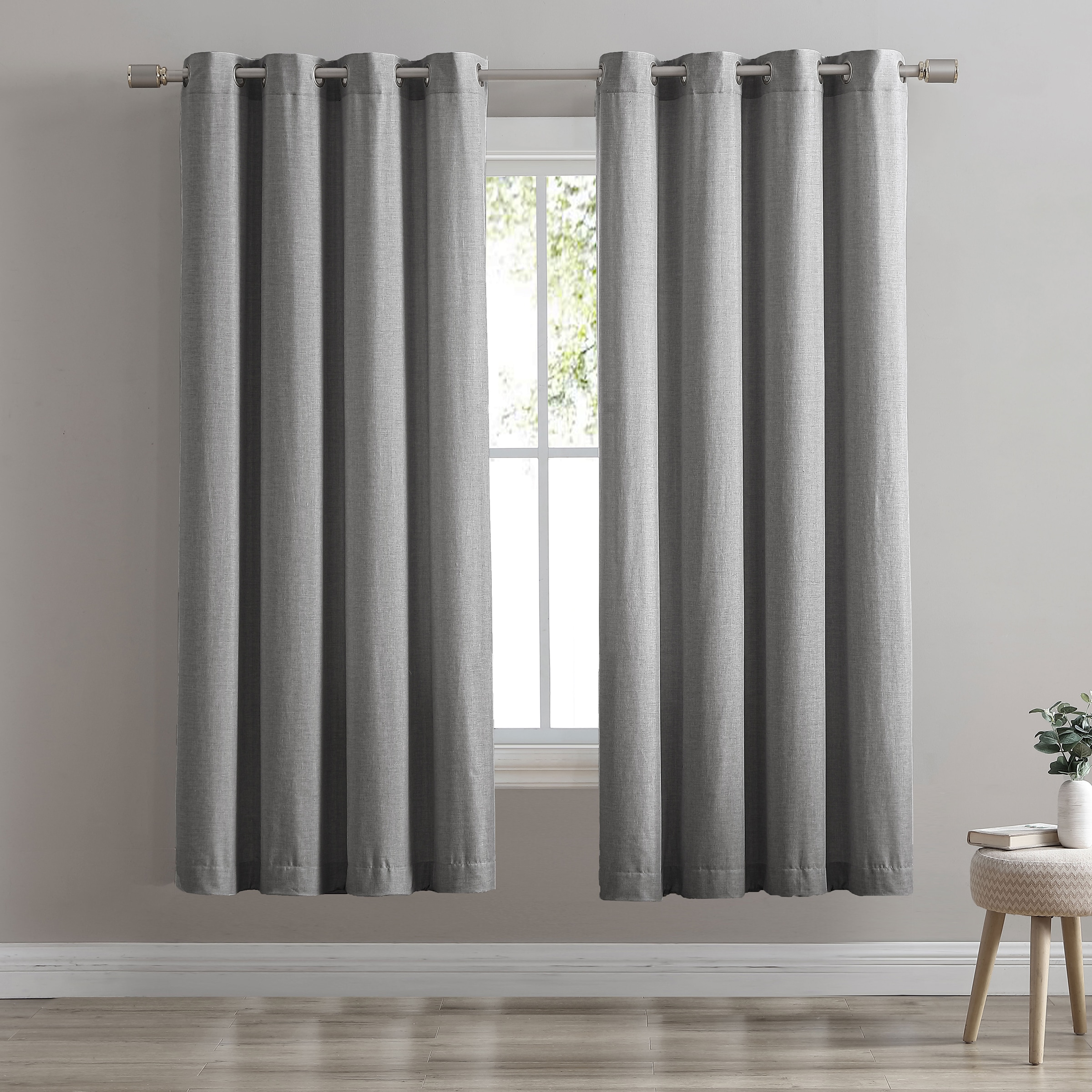 Swift Home 108886-GRE-84 84-Inches Grey Room darkening Grommet Single curtain panel