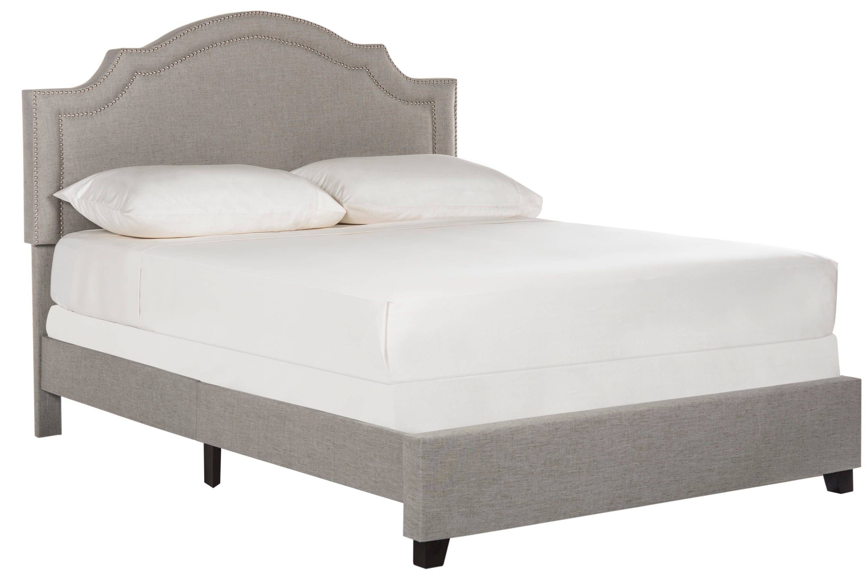 Safavieh Theron Light Gray Queen Upholstered Bed in the Beds department ...