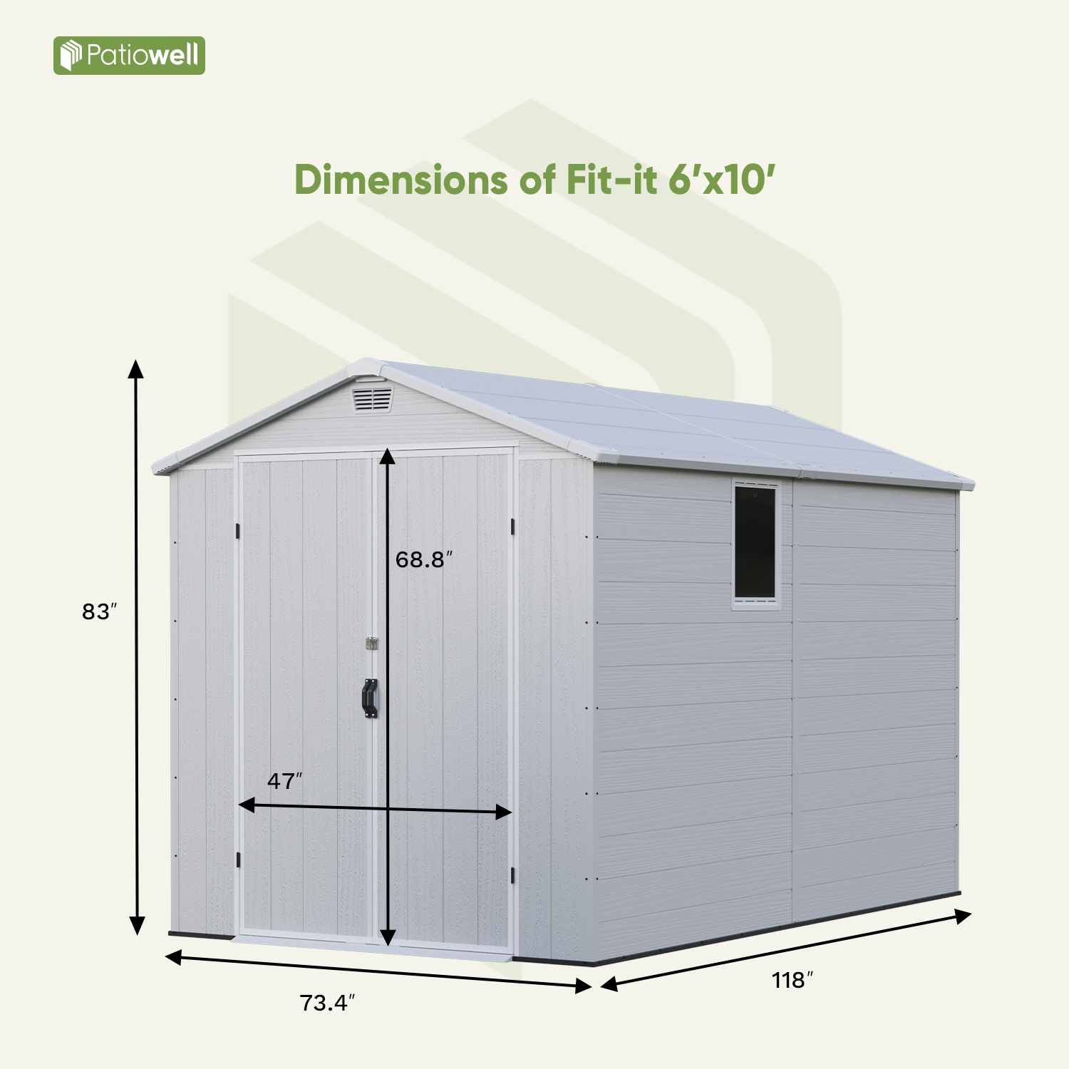 Patiowell WES-EN610-4WT Vinyl-Resin-Storage-Buildings - View #9