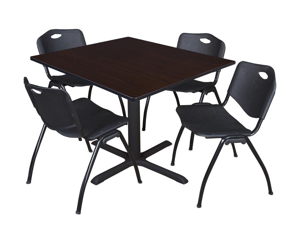 Regency TB4848MW47BK Breakroom Brown 4-Person Training Table (48-in W x 29-in H)