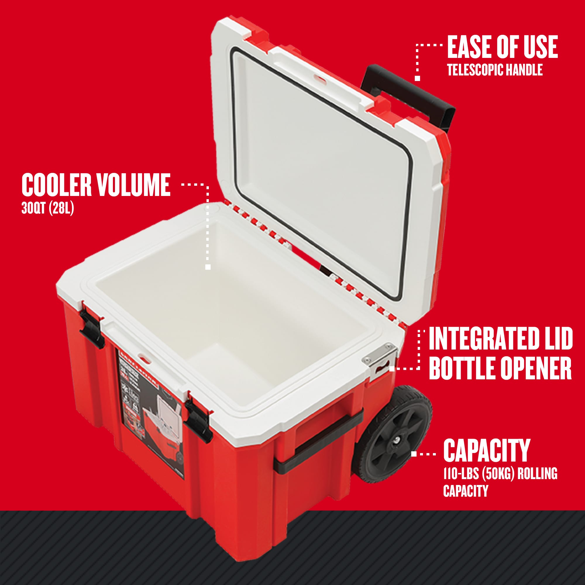 CRAFTSMAN VERSASTACK Red-Quart Wheeled Insulated Chest Cooler In The ...