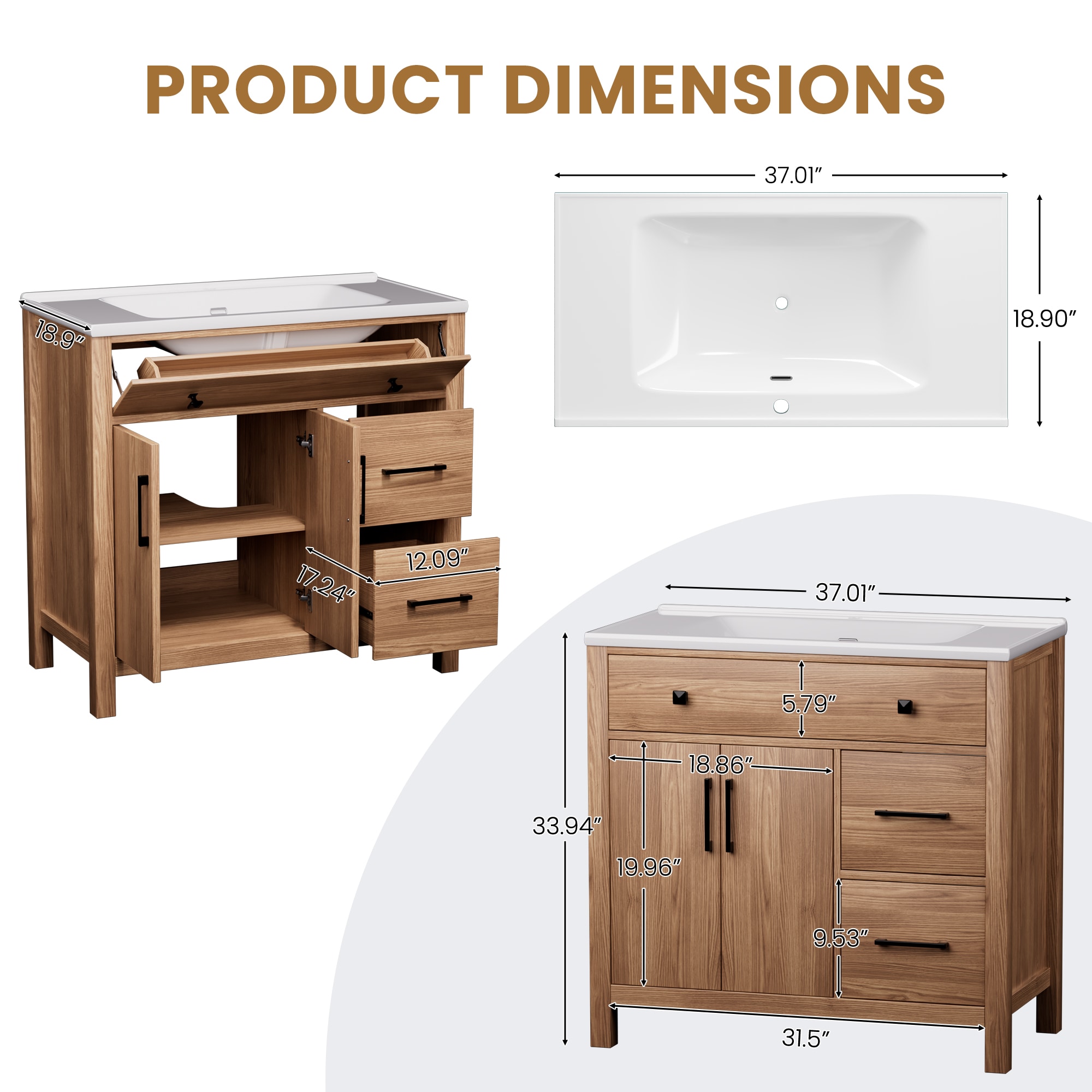 JEAREY FYKD-36-YM Bath-Vanity-Combo - View #9