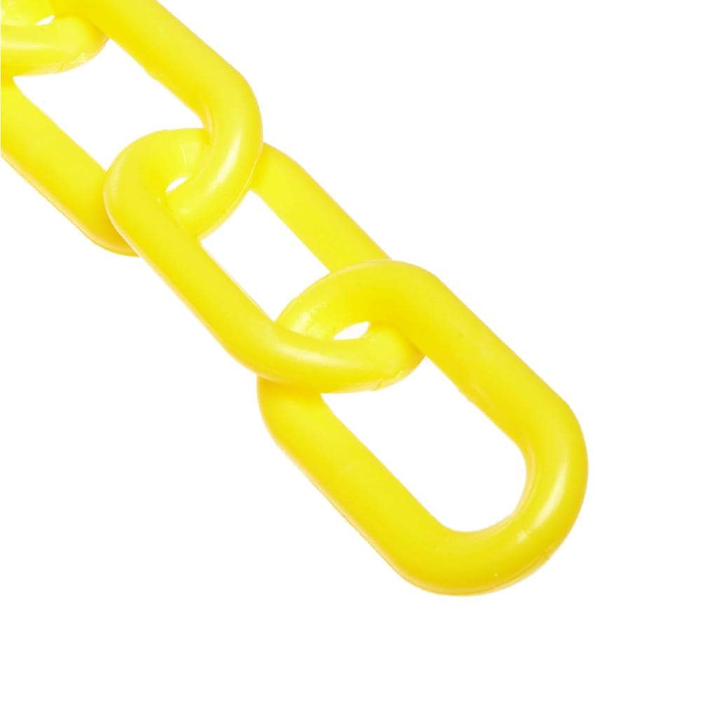 125 FT Plastic Chain for Crowd Control Safety Barrier Durable Yellow 