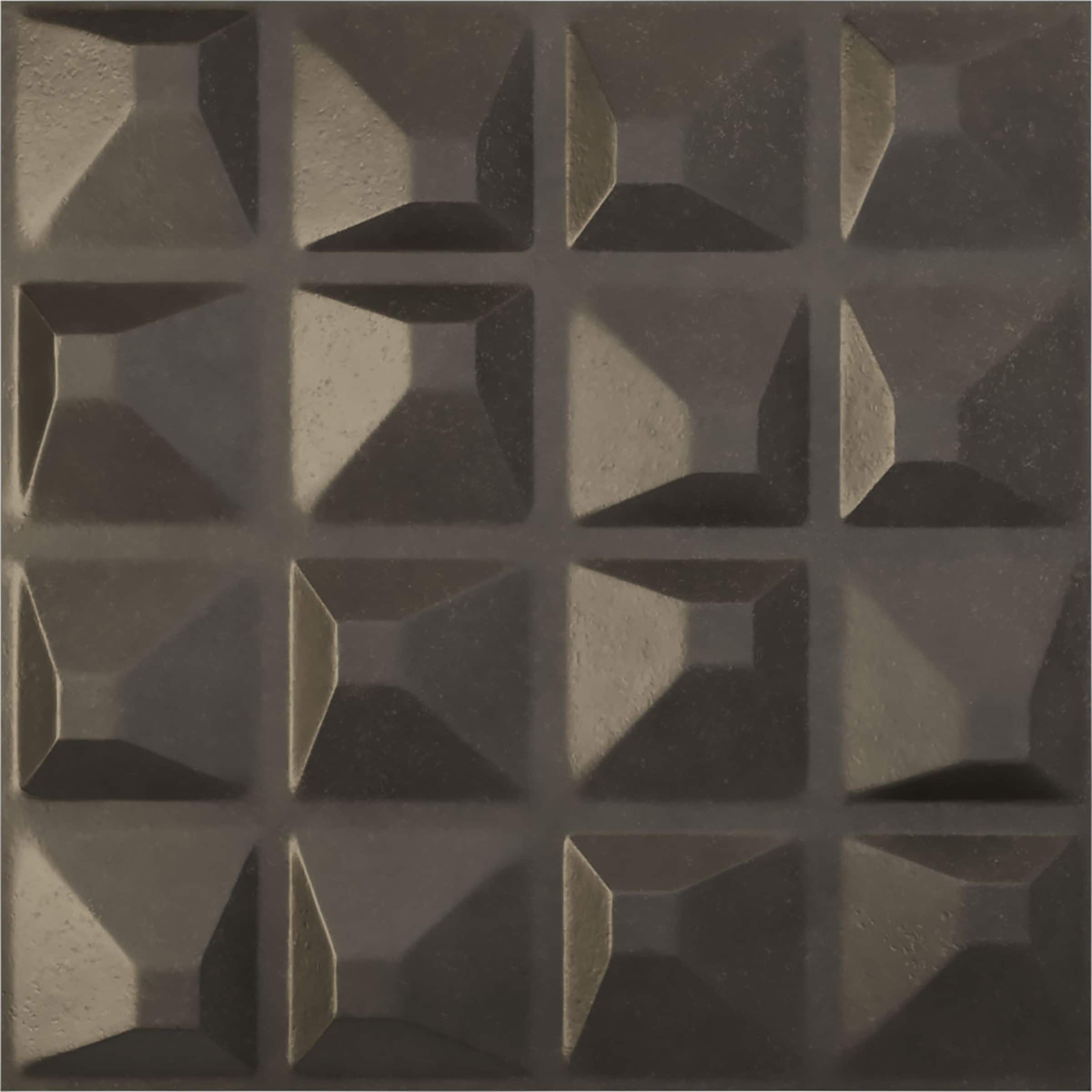 Ekena Millwork WP20X20TNDST 19-5/8-in x 19-5/8-in Embossed Paintable/Stainable Black PVC Wall Panel (
