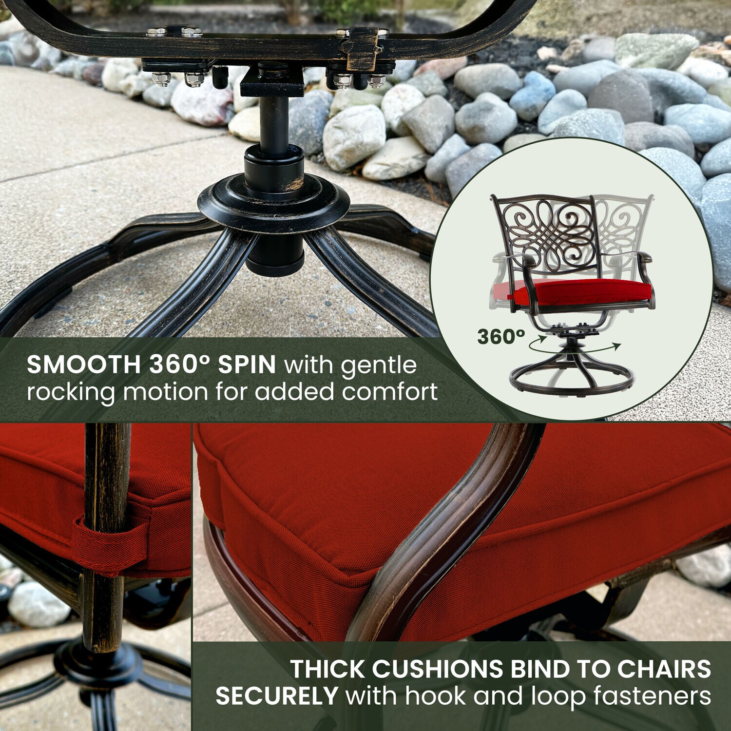 Hanover TRAD9PCSWSQ8-RED Patio-Dining-Sets - View #7