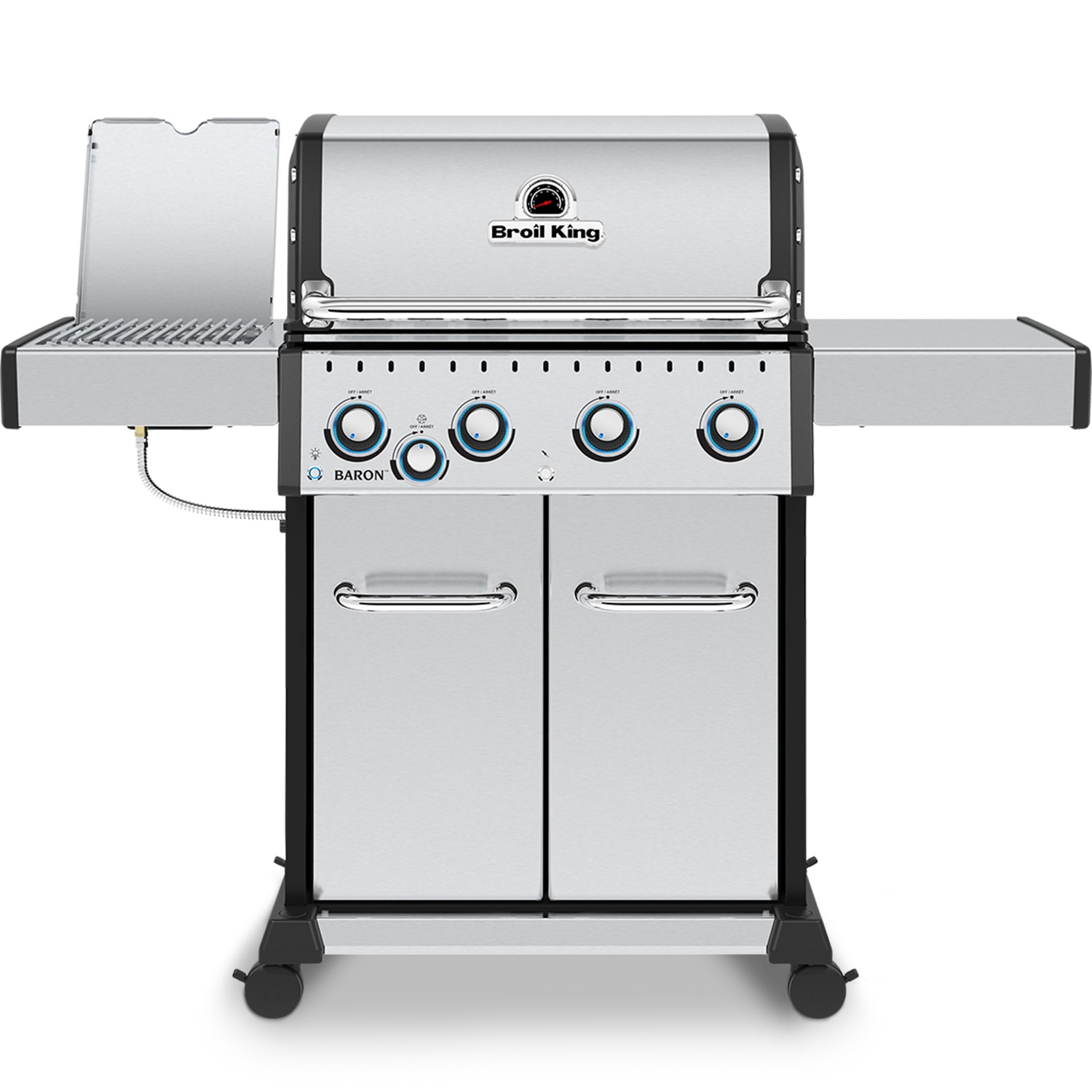 serviet frokost komprimeret Broil King Baron S 440 Pro IR Stainless Steel 4-Burner Natural Gas Infrared Gas  Grill with 1 Side Burner in the Gas Grills department at Lowes.com